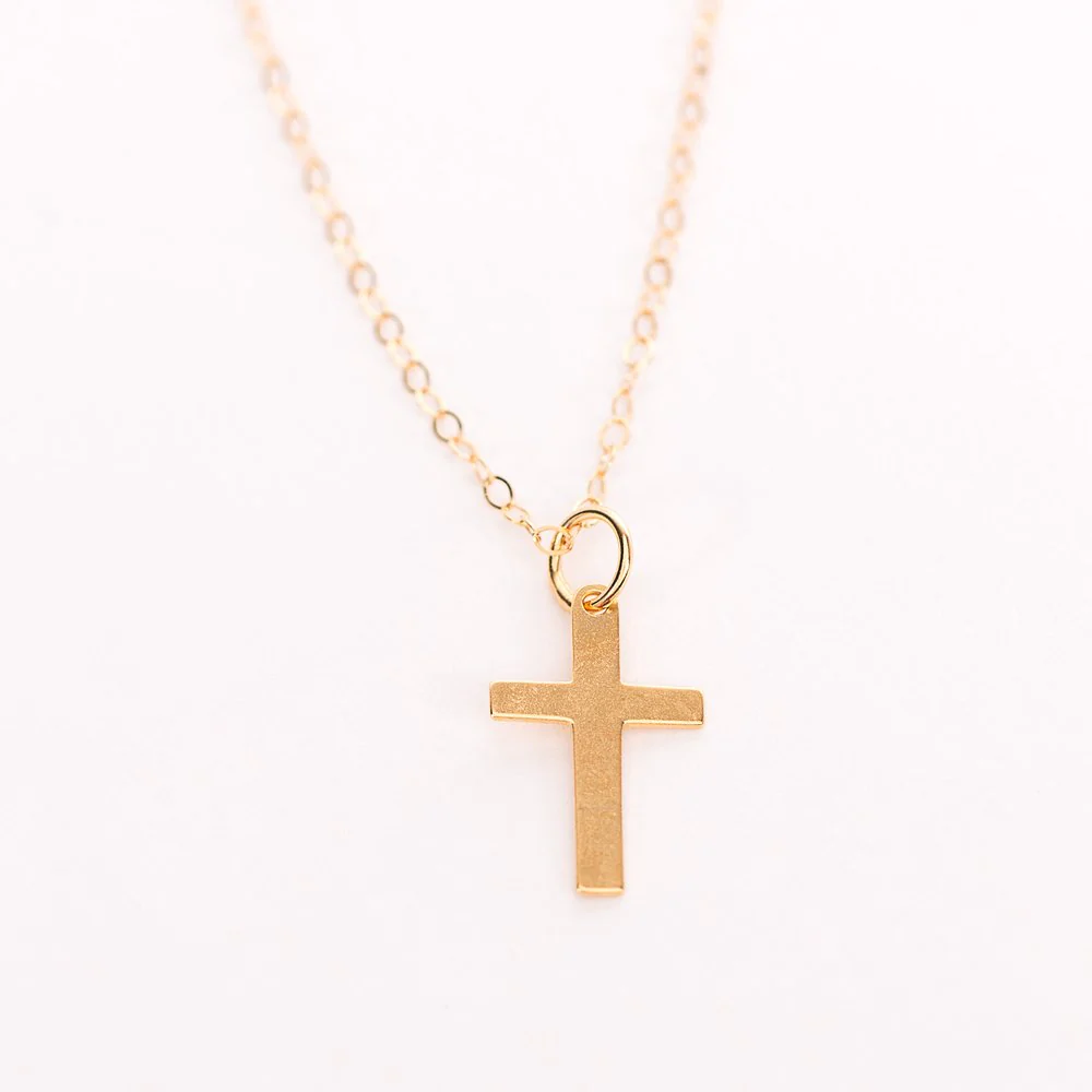14 KT Gold Filled Cross Charm Necklace - Image 3