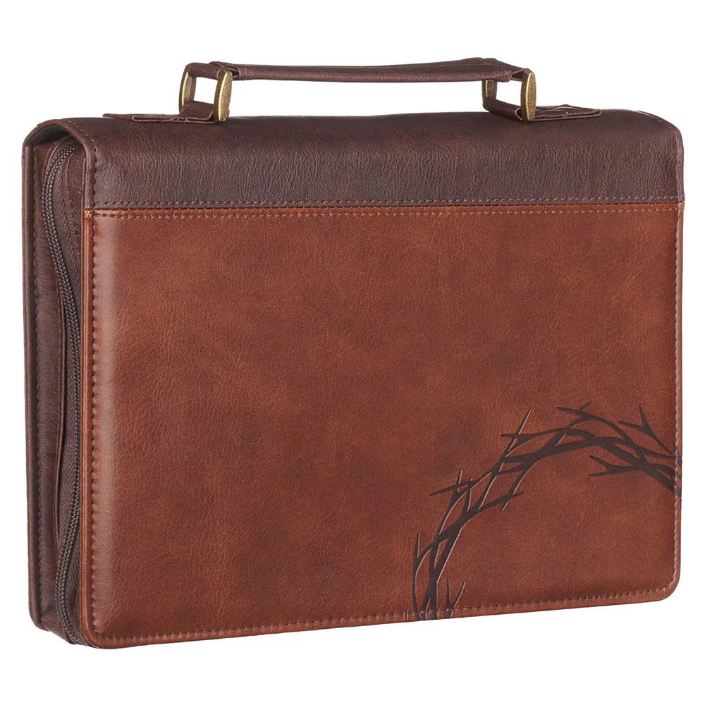 Crown of Thorns Brown Leatherette Bible Cover - Image 3