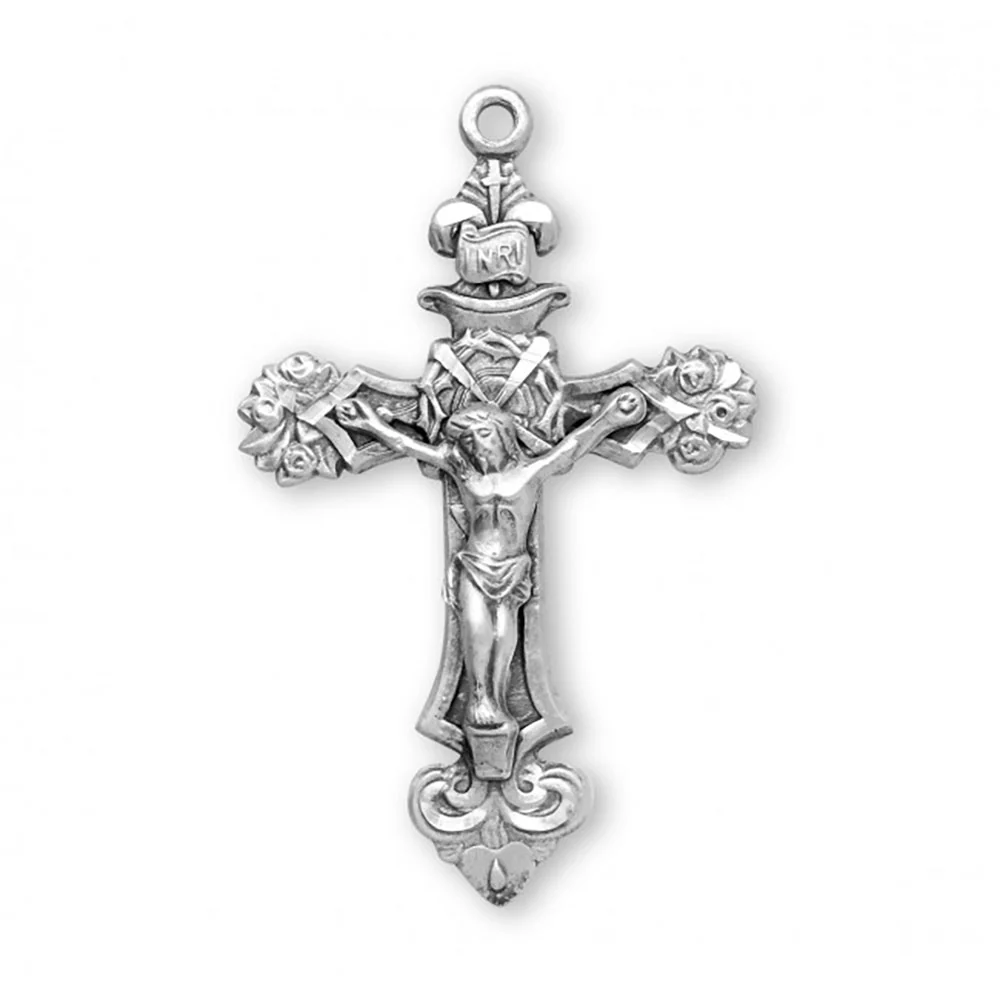 Crown of Thorns Sterling Silver Crucifix Necklace - Image 3