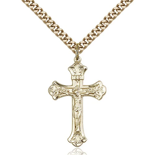 Crucifix Pendant, Bliss, 14Kt Gold-Filled 1 18 X 5/8 Inch