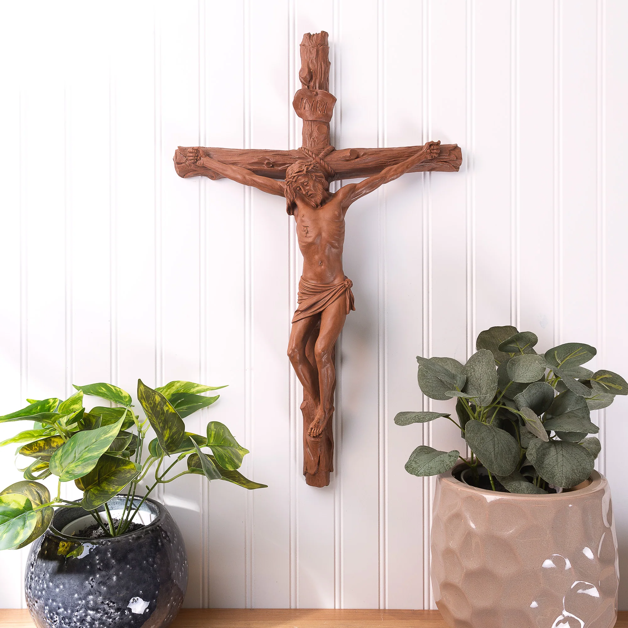 Crucifix with Wood Look Finish - 20"