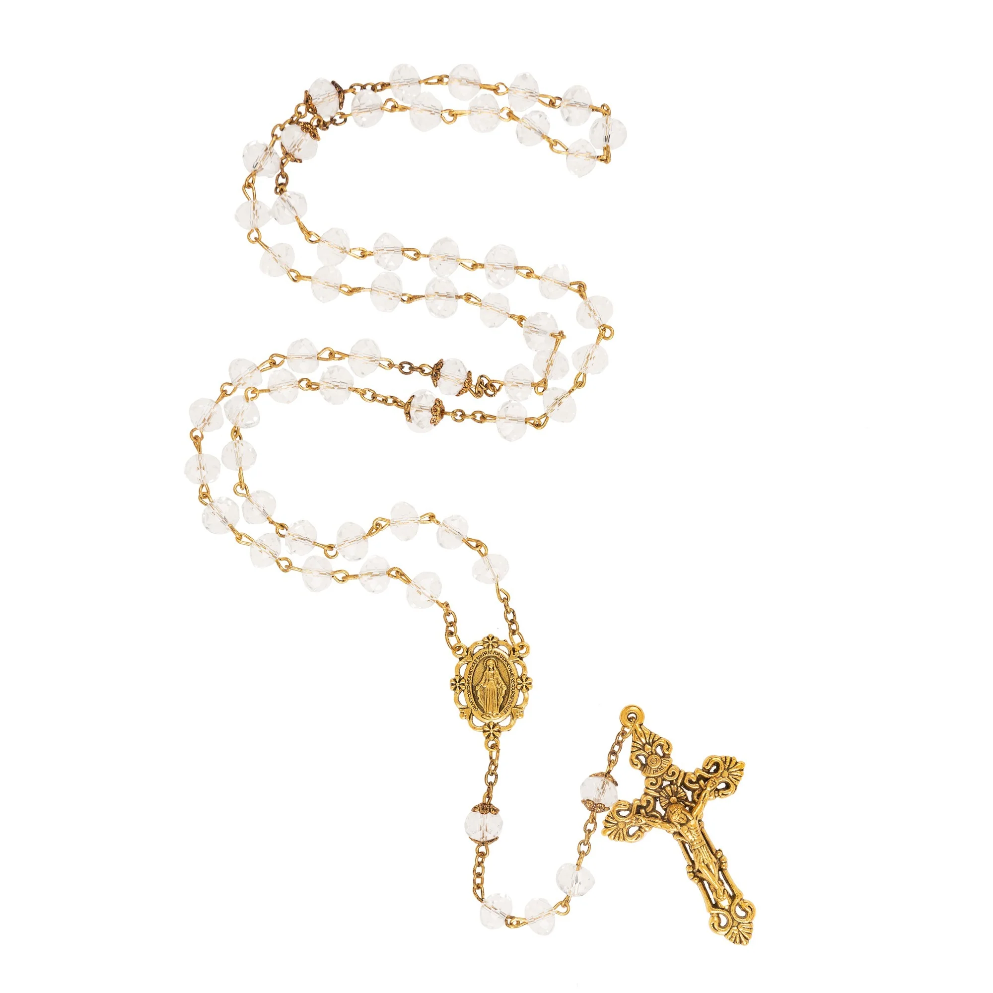 Crystal & Antique Gold Rosary - Image 2