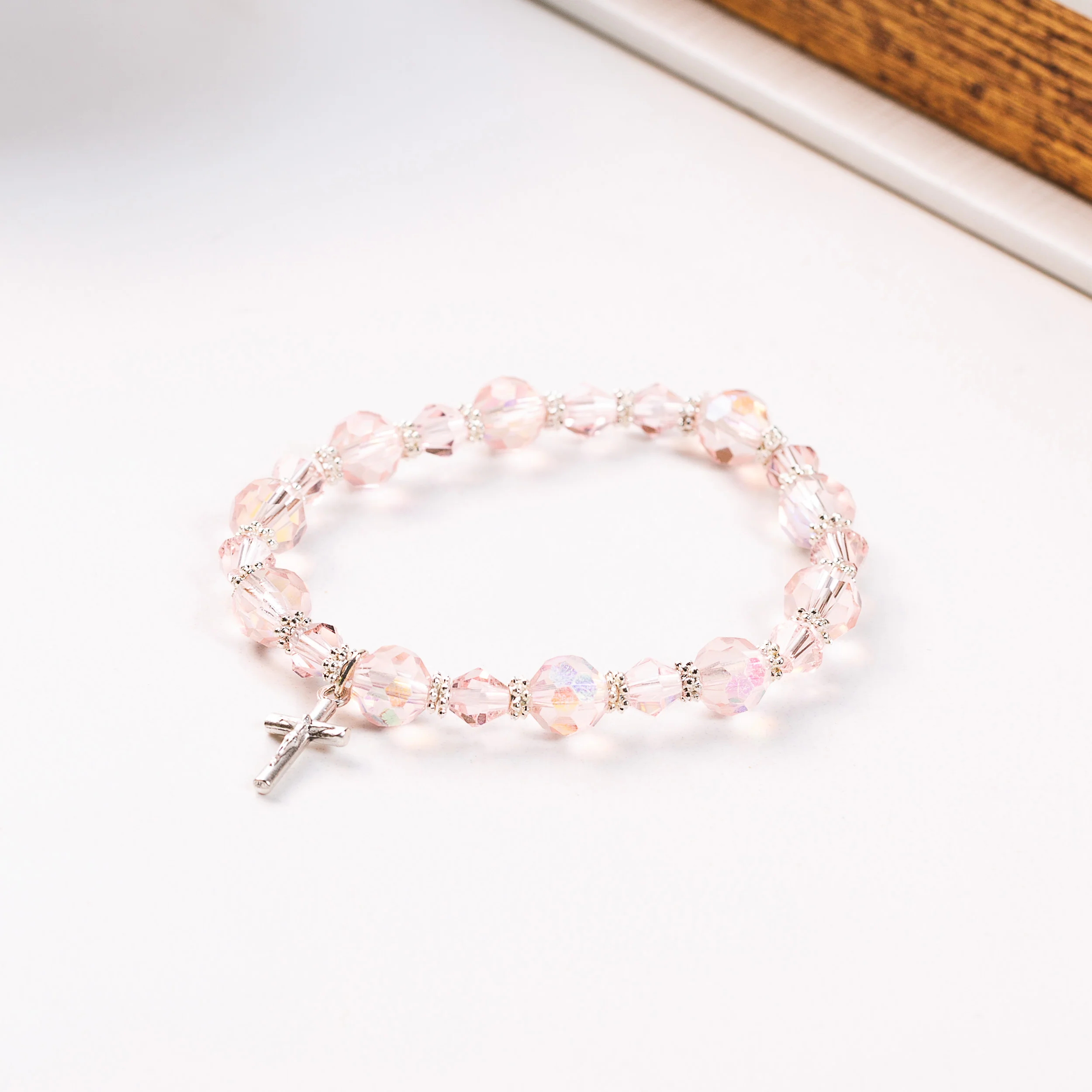Crystal Rosary Bracelet – Pink or Dark Blue