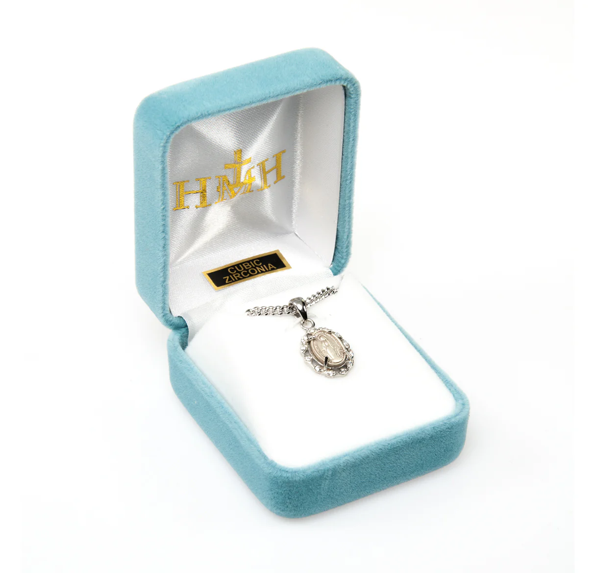 Cubic Zirconia & Sterling Diadem Miraculous Medal Necklace - Image 2