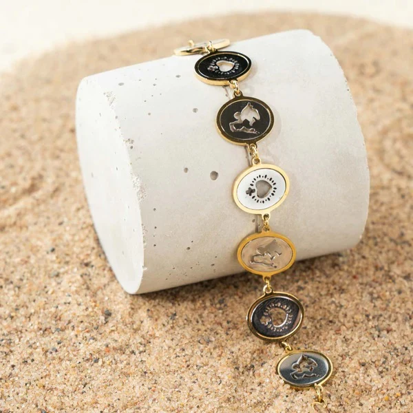 Cutout Gold & Silver Scapular Bracelet - Image 2