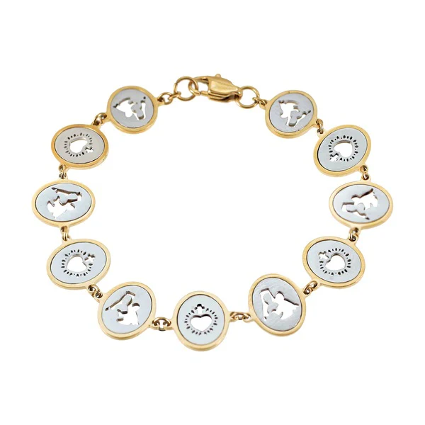 Cutout Gold & Silver Scapular Bracelet - Image 3