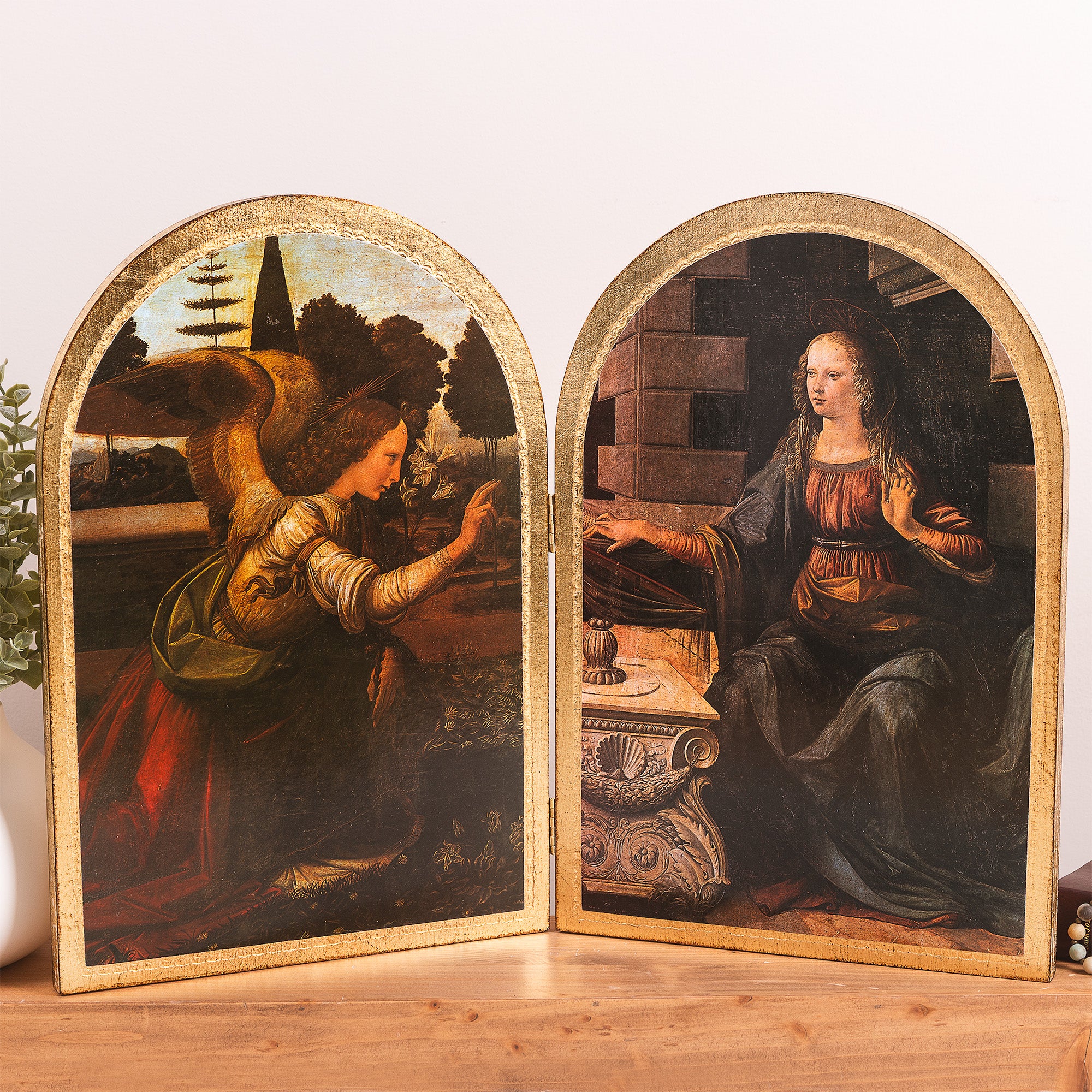 Da Vinci Annunciation Diptych - 15" x 20.5" - Image 2