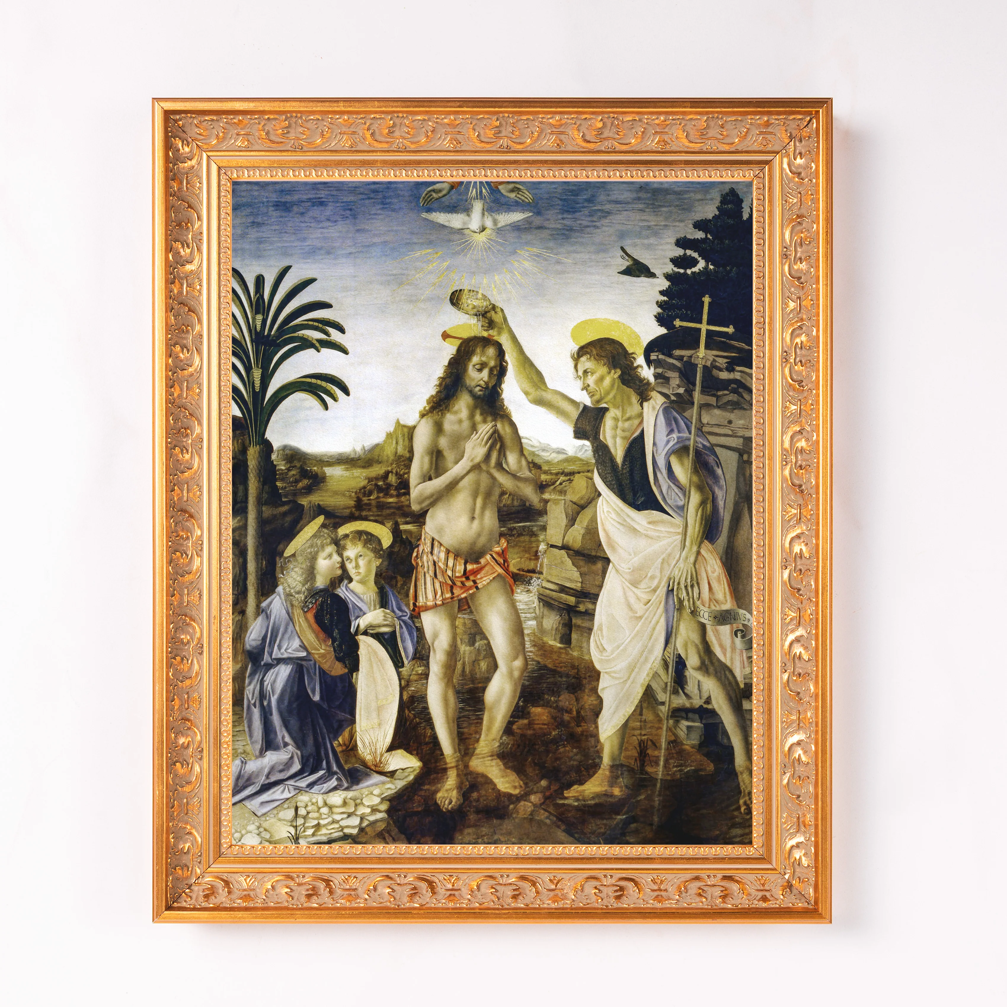 da Vinci's Baptism of Christ Framed Canvas - Sacred Classics Collection - Image 4