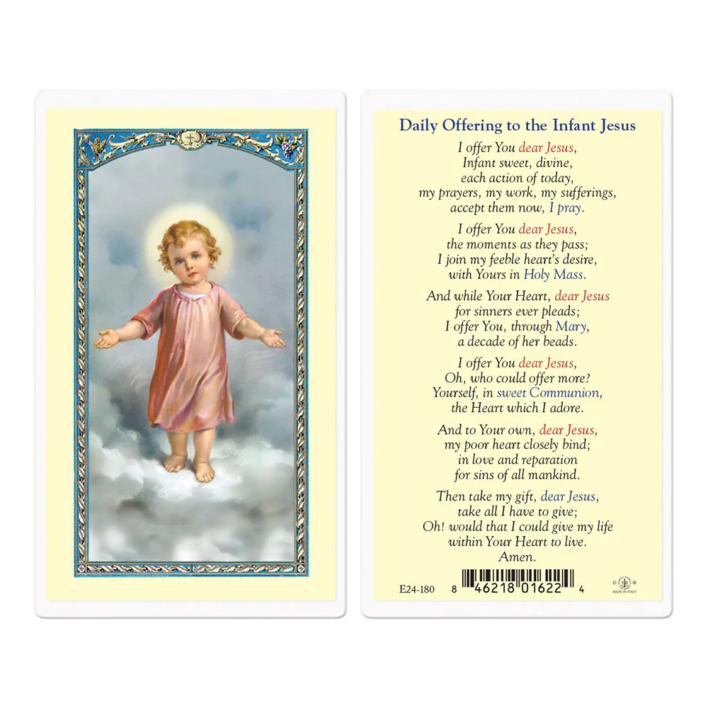 Daily Offering to the Infant Jesus - Prayer Card