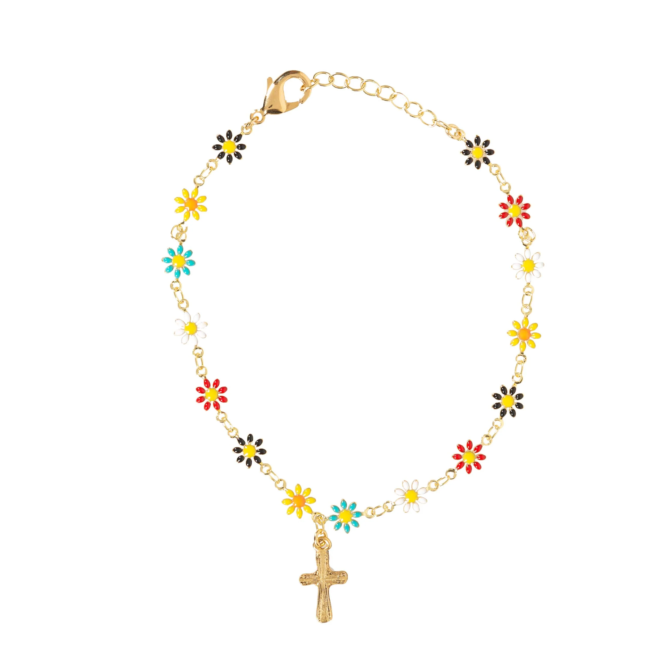 Daisy Chain Cross Anklet - Image 3