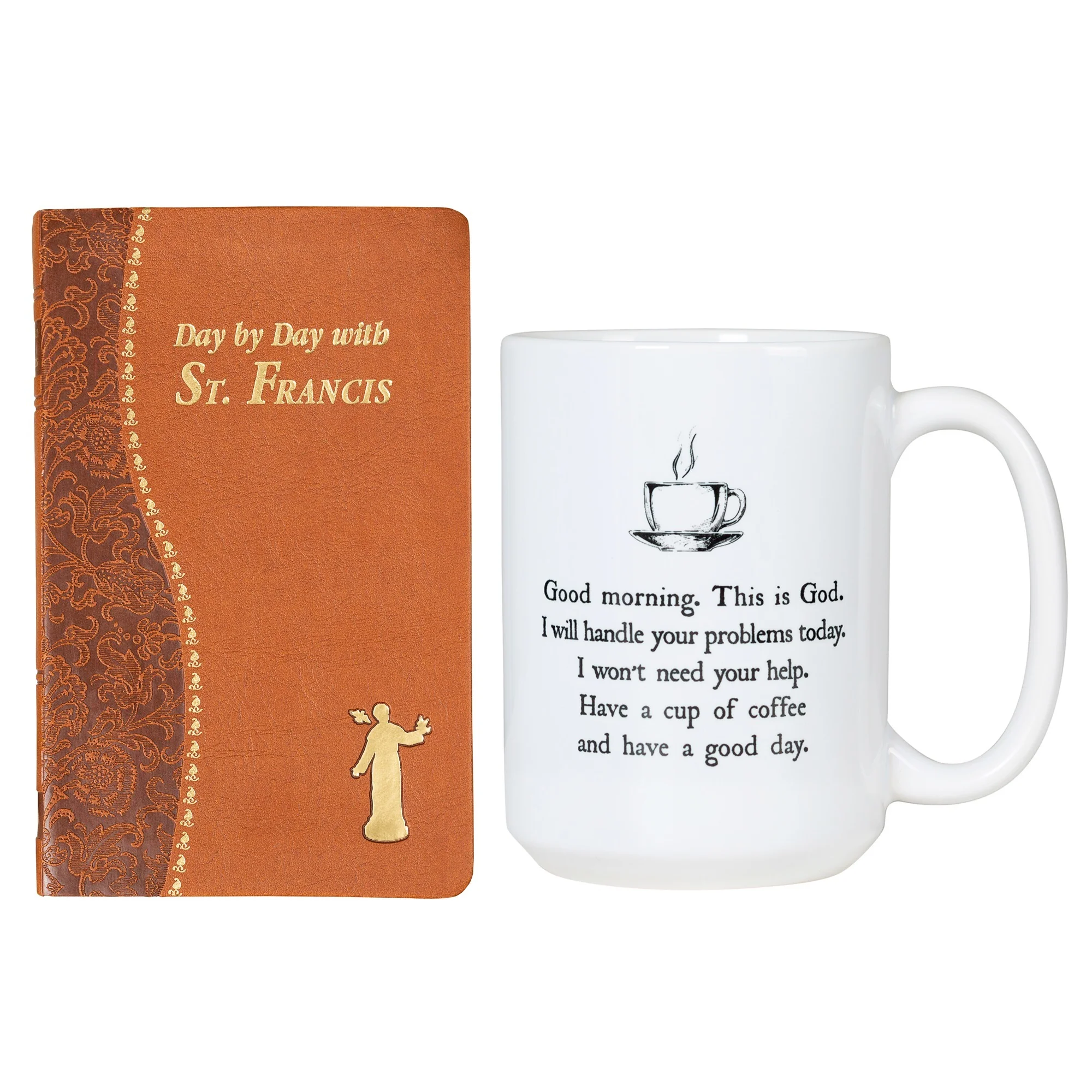 Day by Day with St. Francis Book & Good Morning from God White Mug Gift Set - Image 2