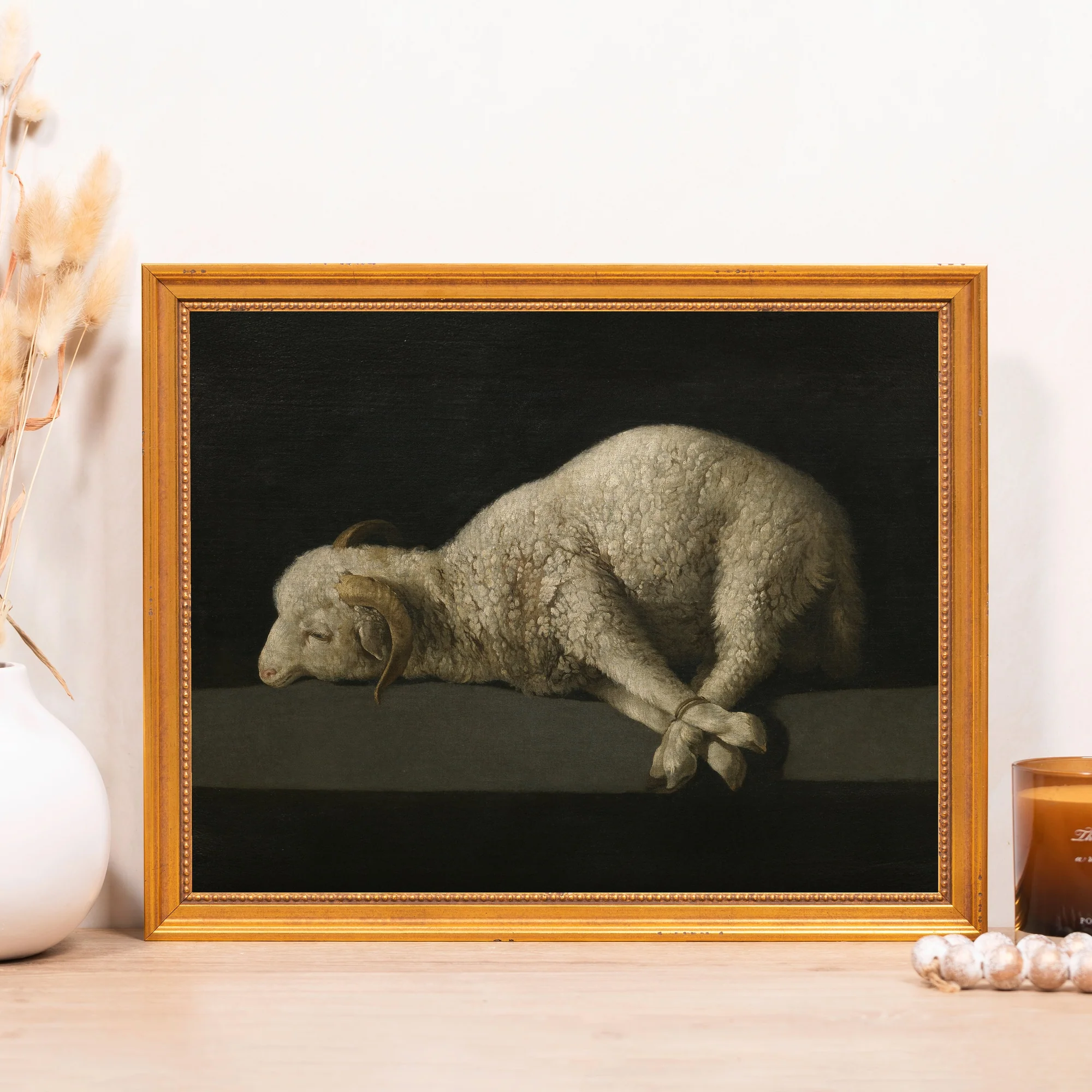 de Zurbaran's Agnus Dei Framed Canvas - Sacred Classics Collection - Image 3