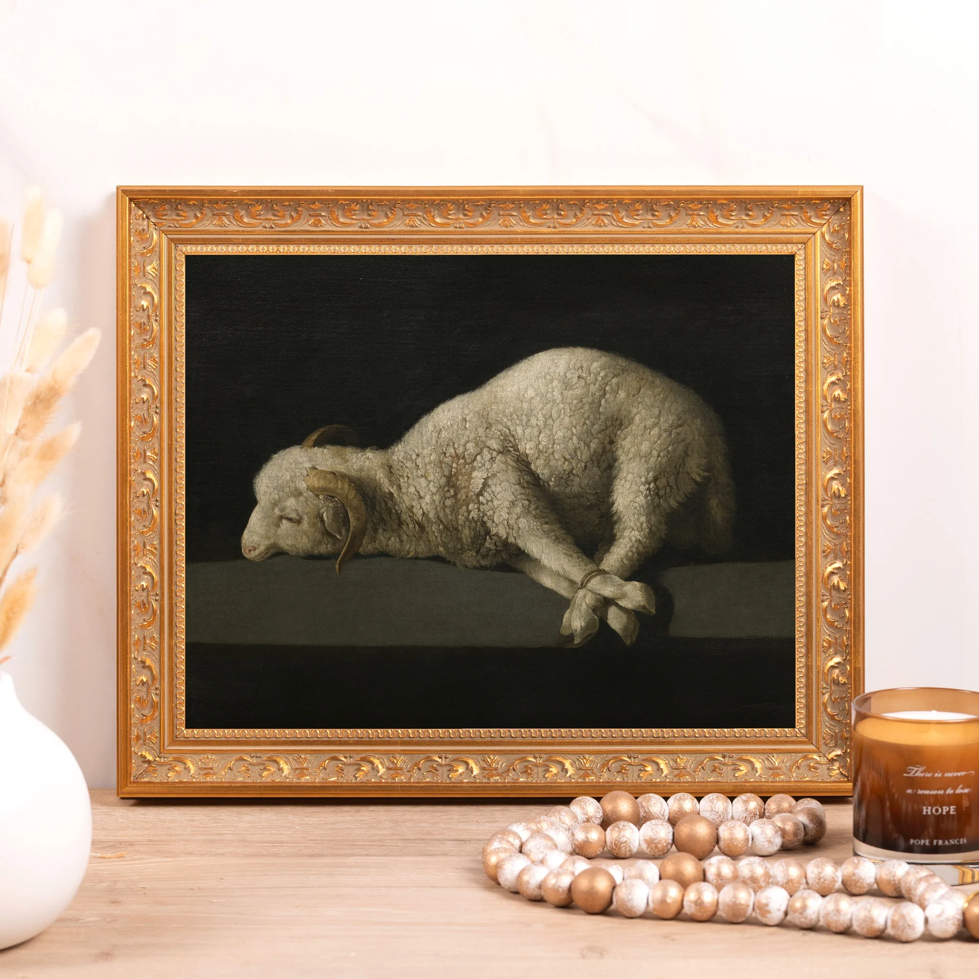 de Zurbaran's Agnus Dei Framed Canvas - Sacred Classics Collection - Image 7