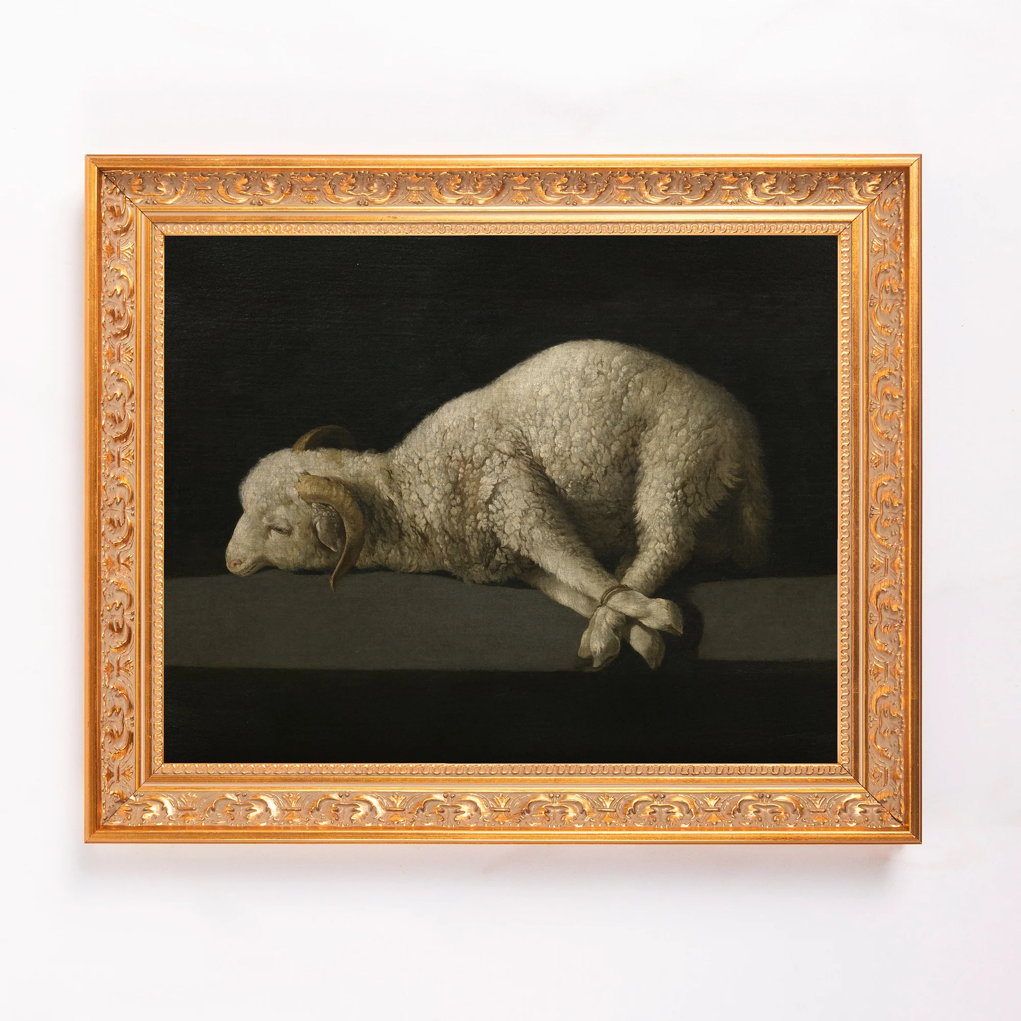 de Zurbaran's Agnus Dei Framed Canvas - Sacred Classics Collection - Image 8