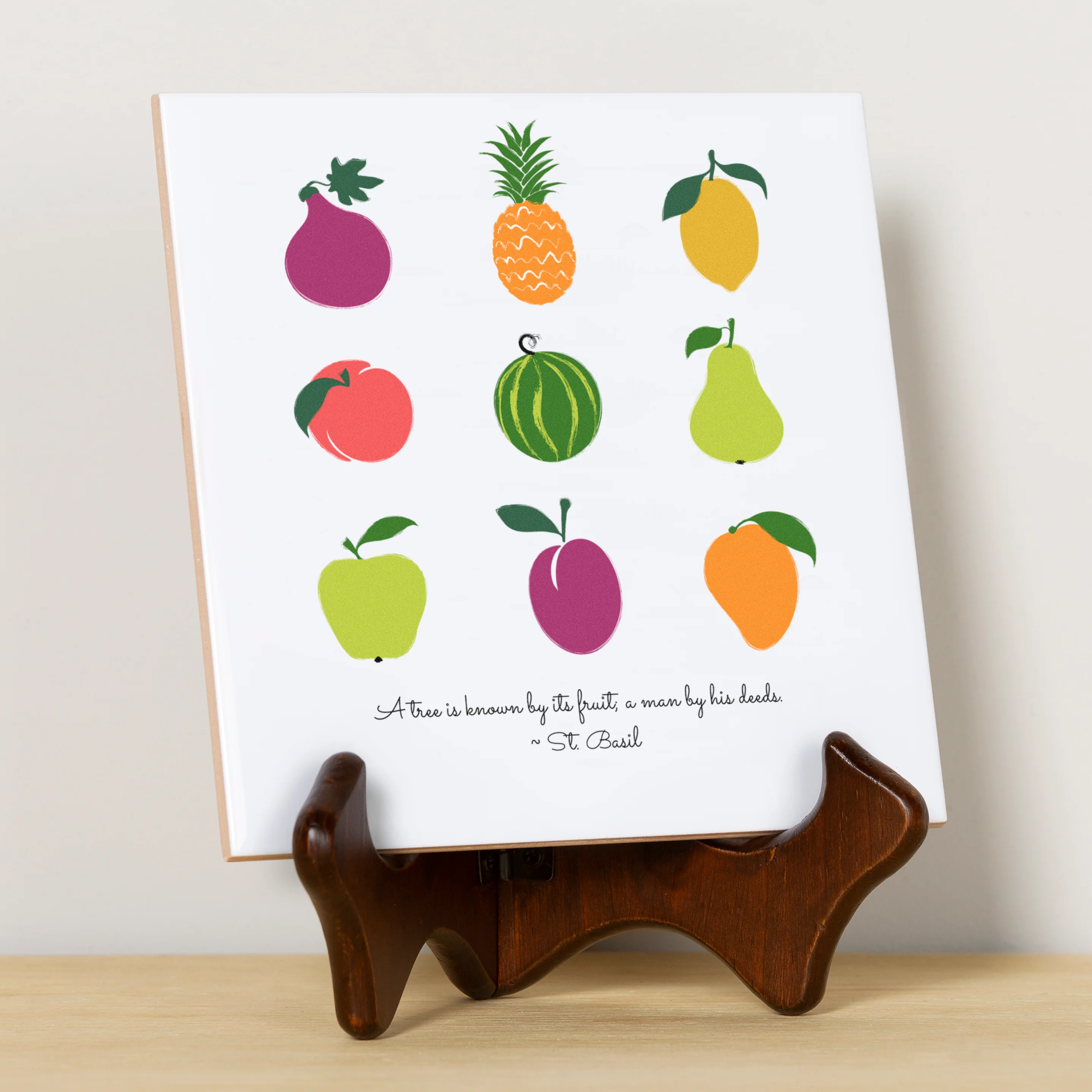 Deeds & Fruits Ceramic Tile Trivet