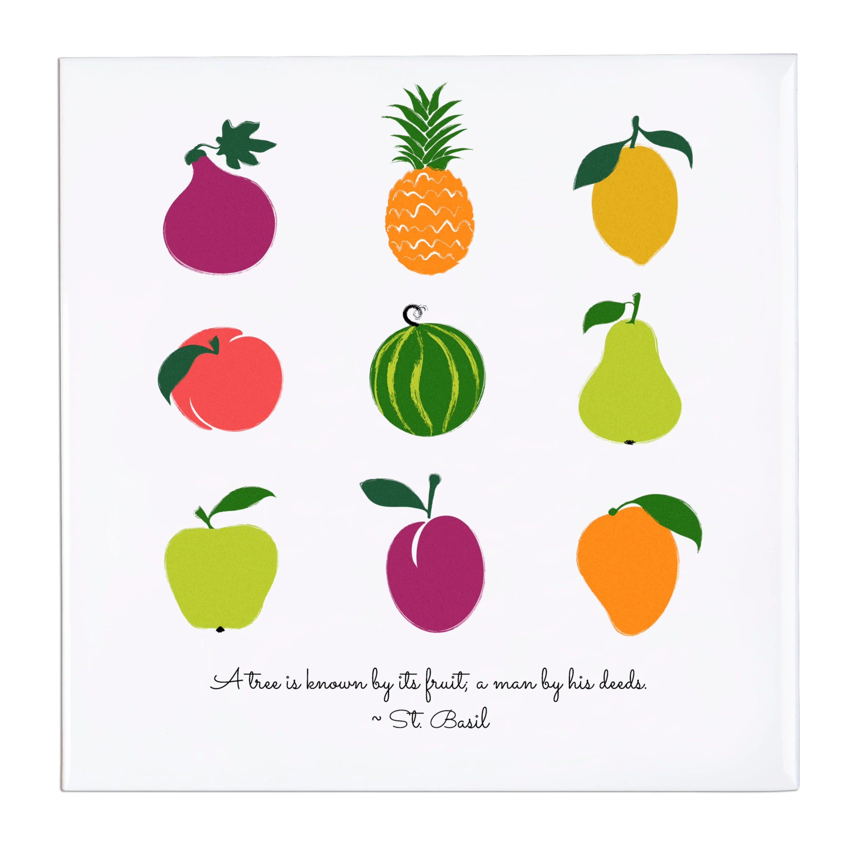 Deeds & Fruits Ceramic Tile Trivet - Image 2