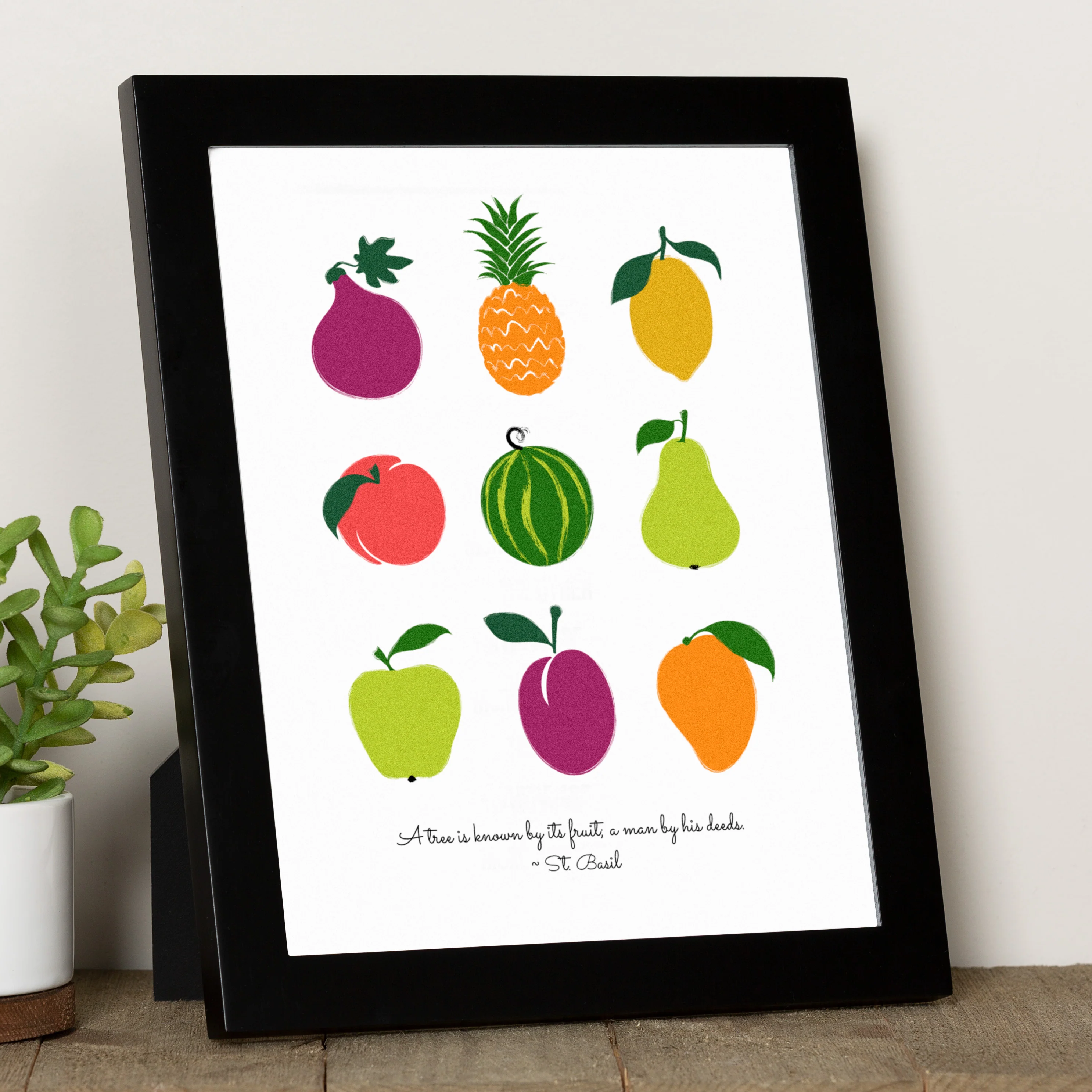 Deeds & Fruits Framed Print - Multiple Sizes