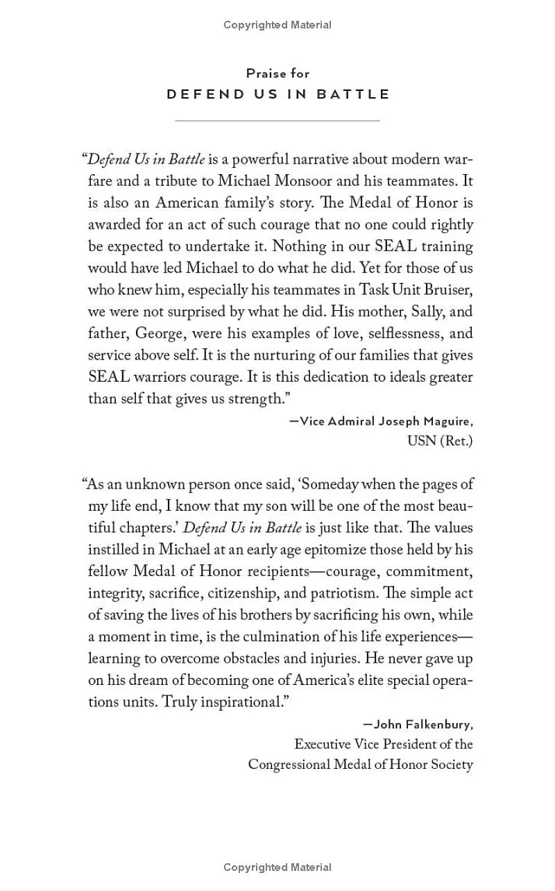 Defend Us In Battle: The True Story of MA2 Navy SEAL Medal of Honor Recipient Michael A. Monsoor - Image 4