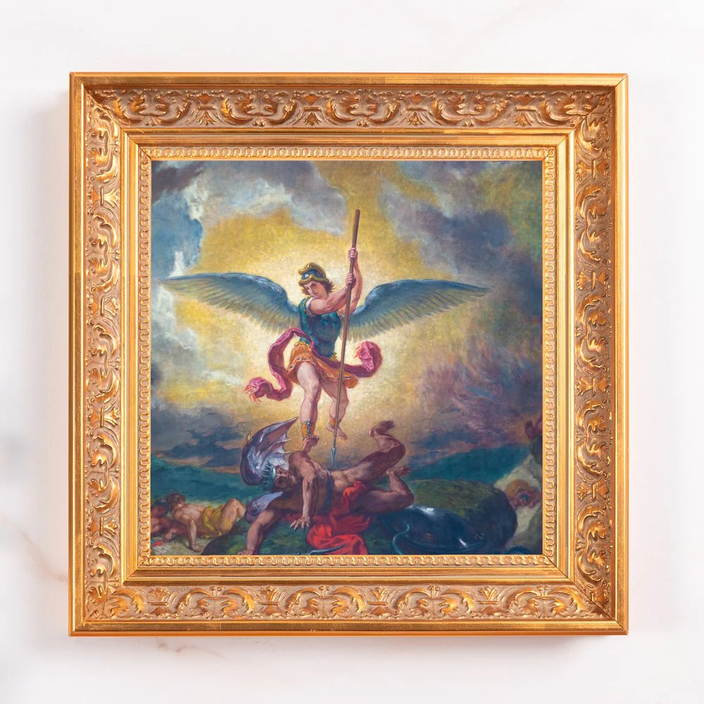 Delacroix's St. Michael Framed Canvas - Sacred Mini Collection - Image 2