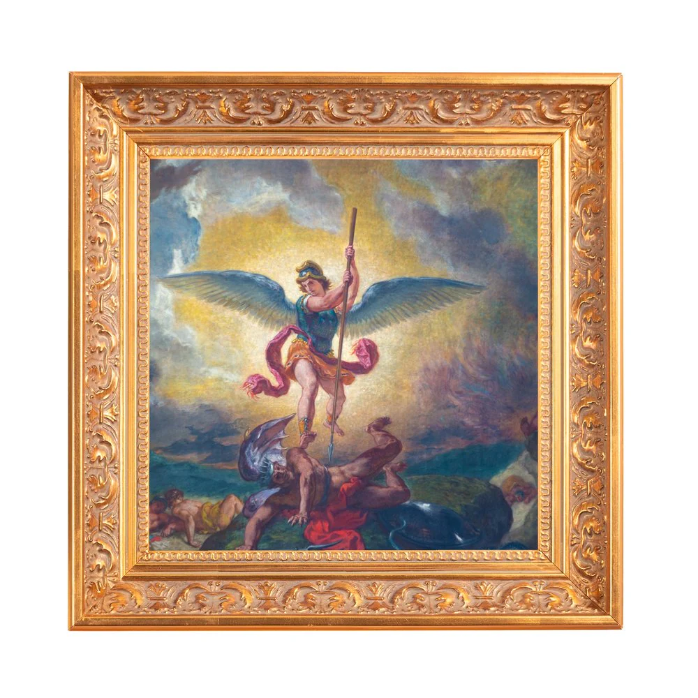 Delacroix's St. Michael Framed Canvas - Sacred Mini Collection - Image 3