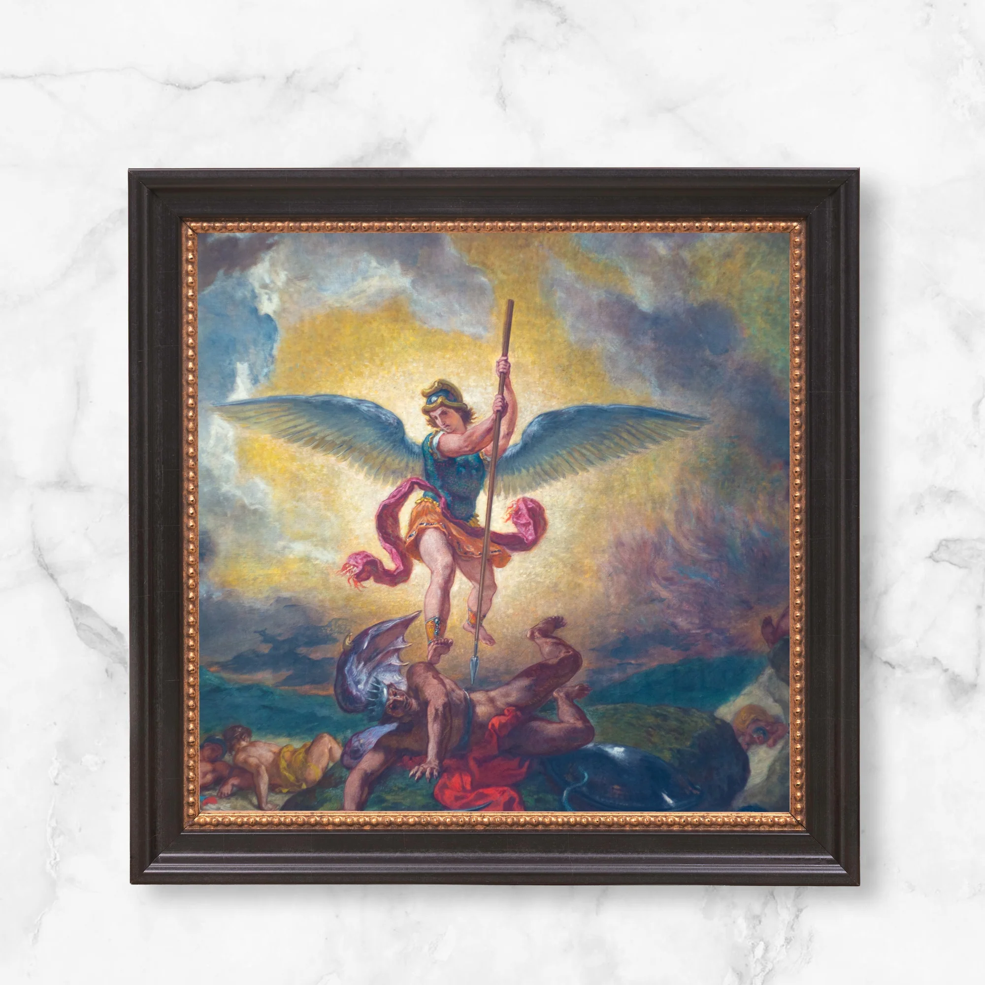 Delacroix's St. Michael Framed Canvas - Sacred Mini Collection - Image 9