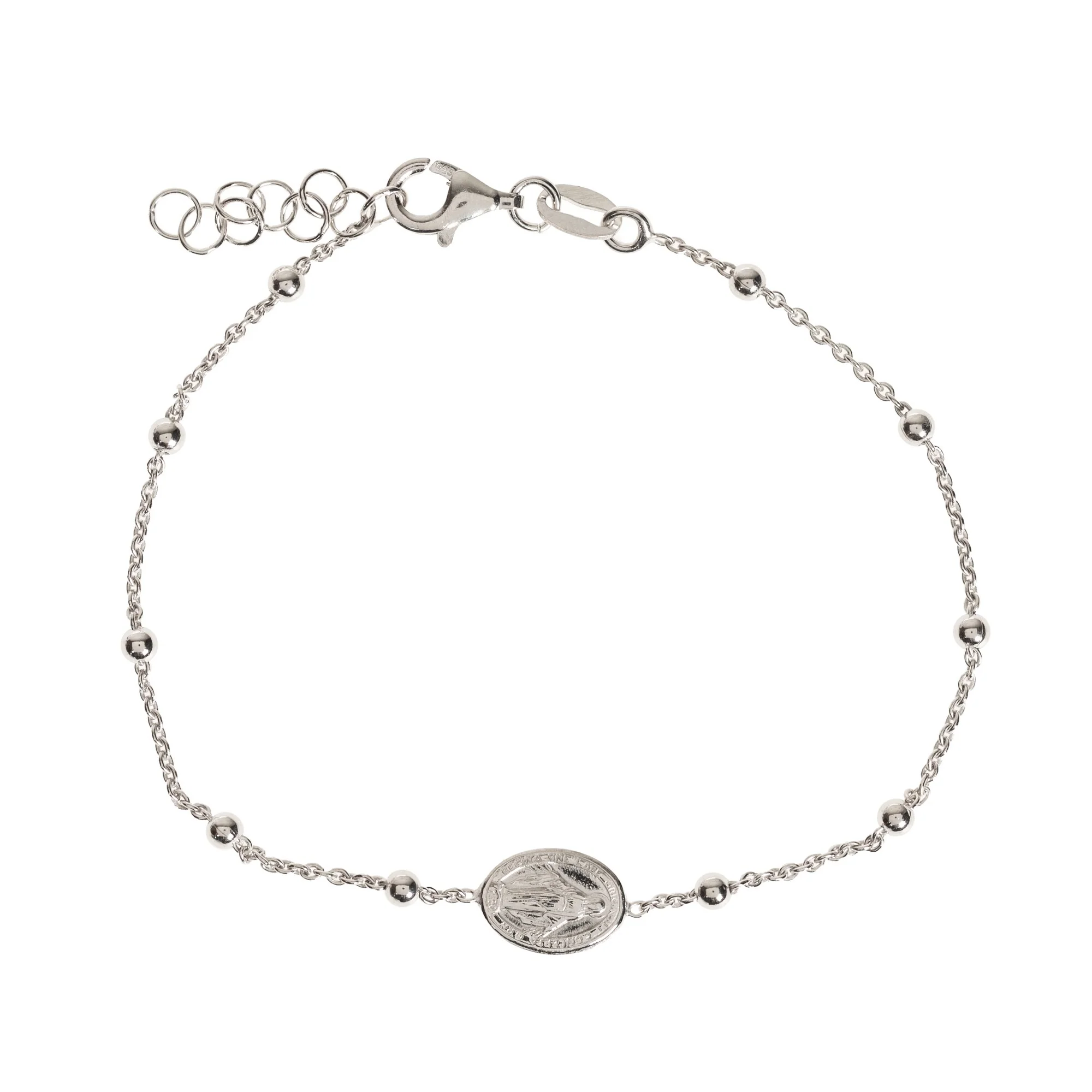 Delicate Sterling Silver Rosary Bracelet - Image 2