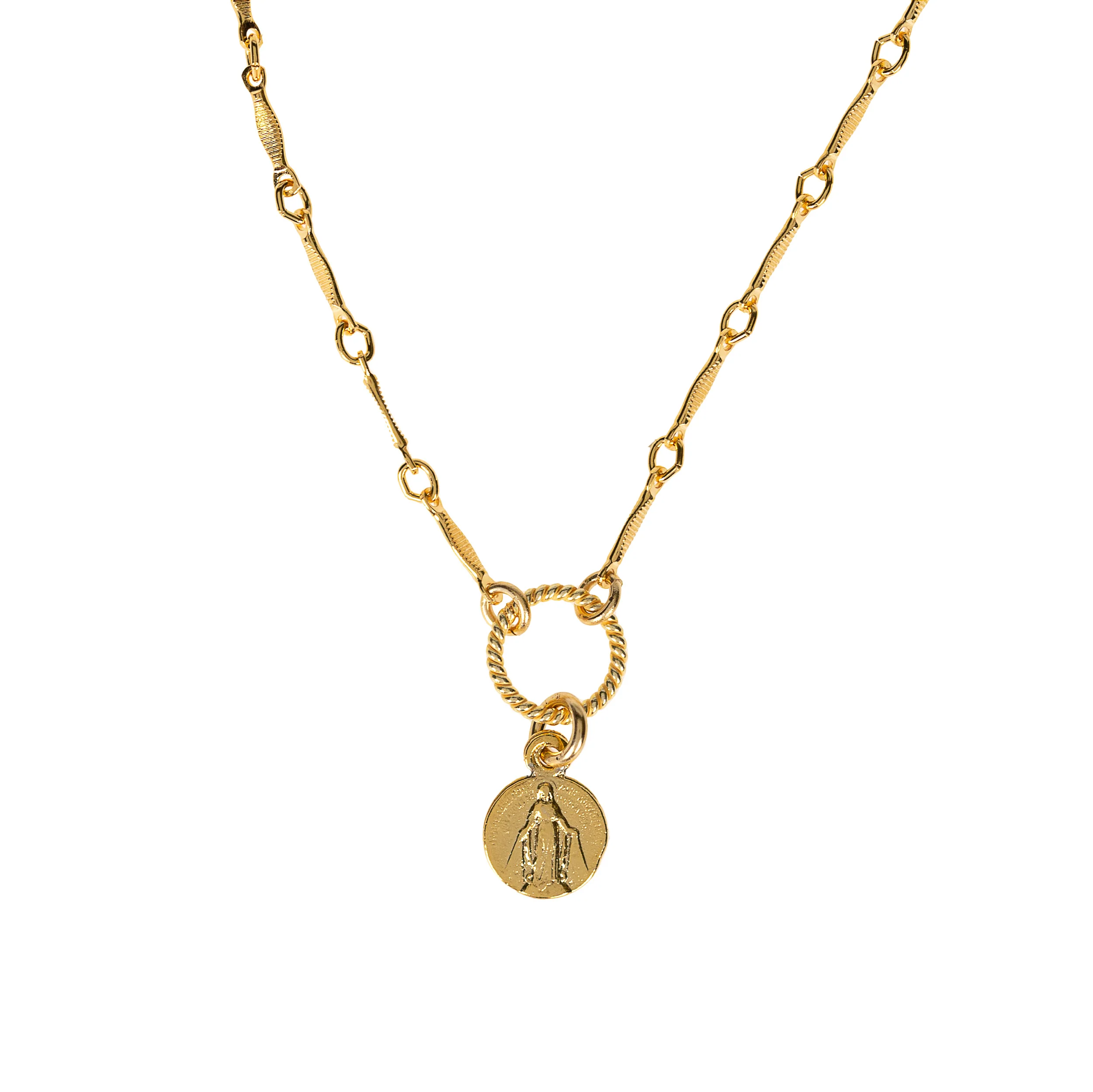 Delicate Vintage Gold Marian Necklace - Image 2