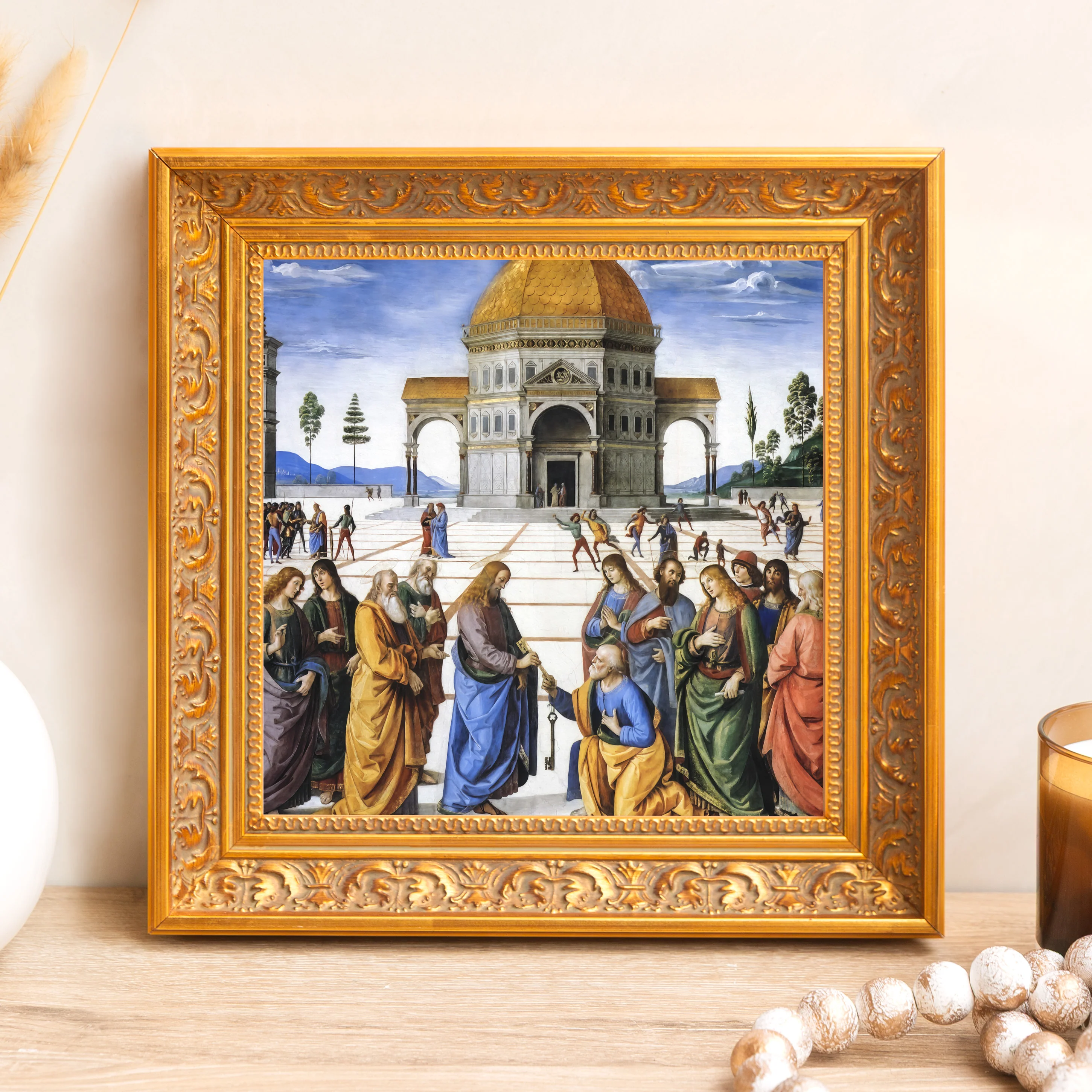 Delivery of the Keys Framed Canvas - Sacred Mini Collection