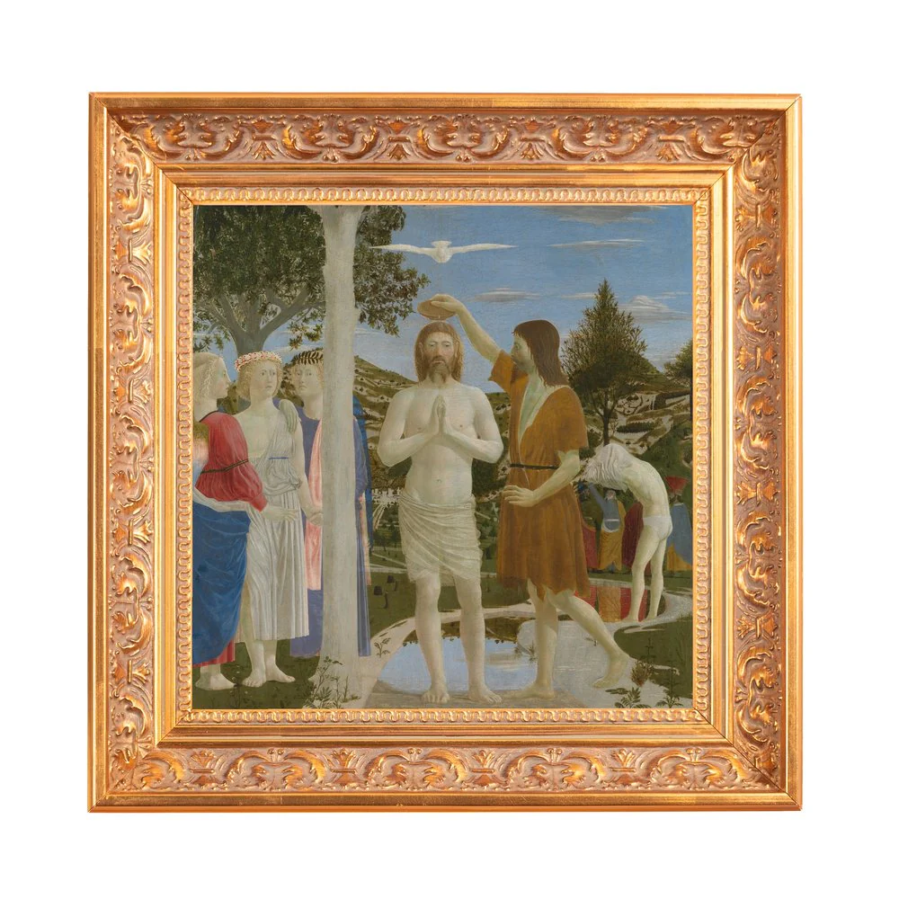 della Francesca's Baptism of Christ Framed Canvas - Sacred Mini Collection - Image 3