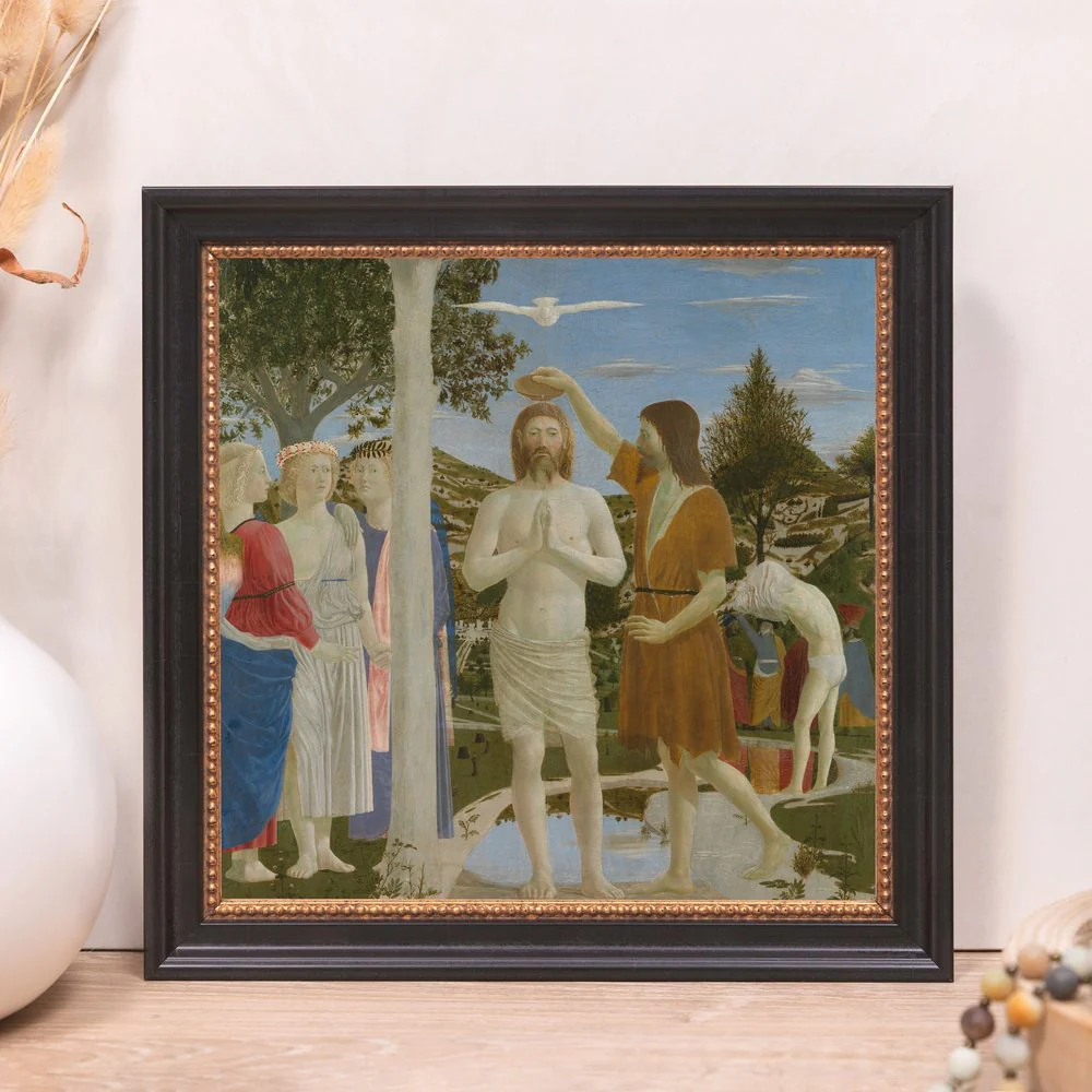 della Francesca's Baptism of Christ Framed Canvas - Sacred Mini Collection - Image 5