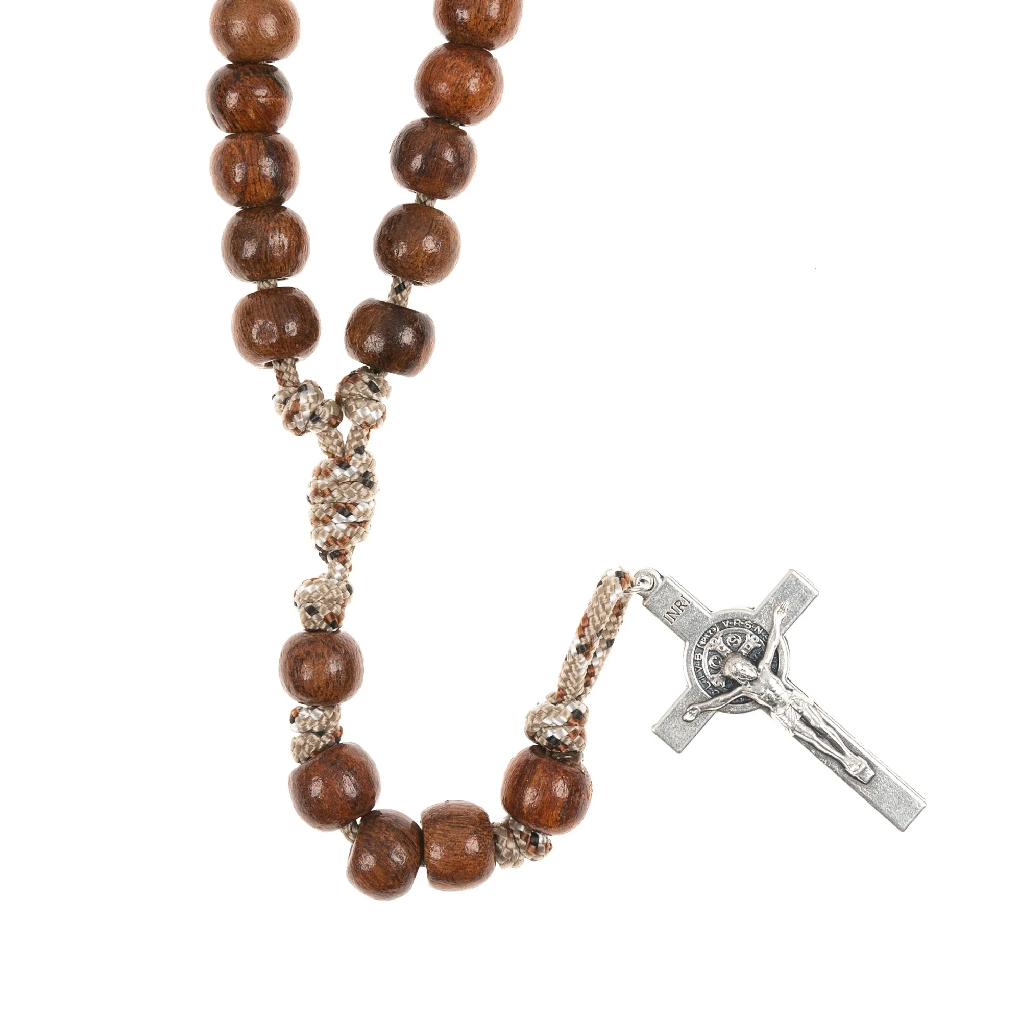 Desert Camo St. Benedict Paracord Rosary - Image 2