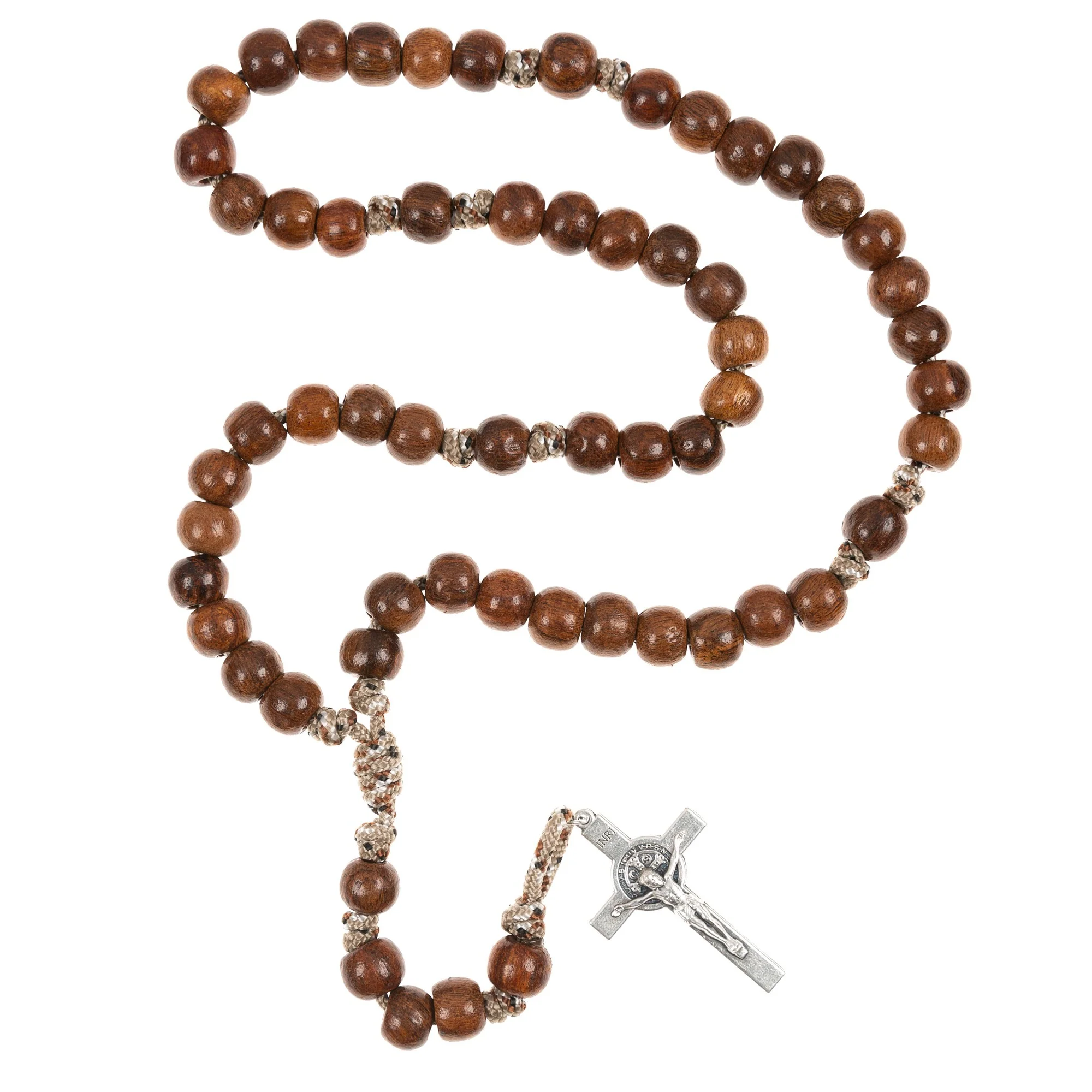 Desert Camo St. Benedict Paracord Rosary - Image 3