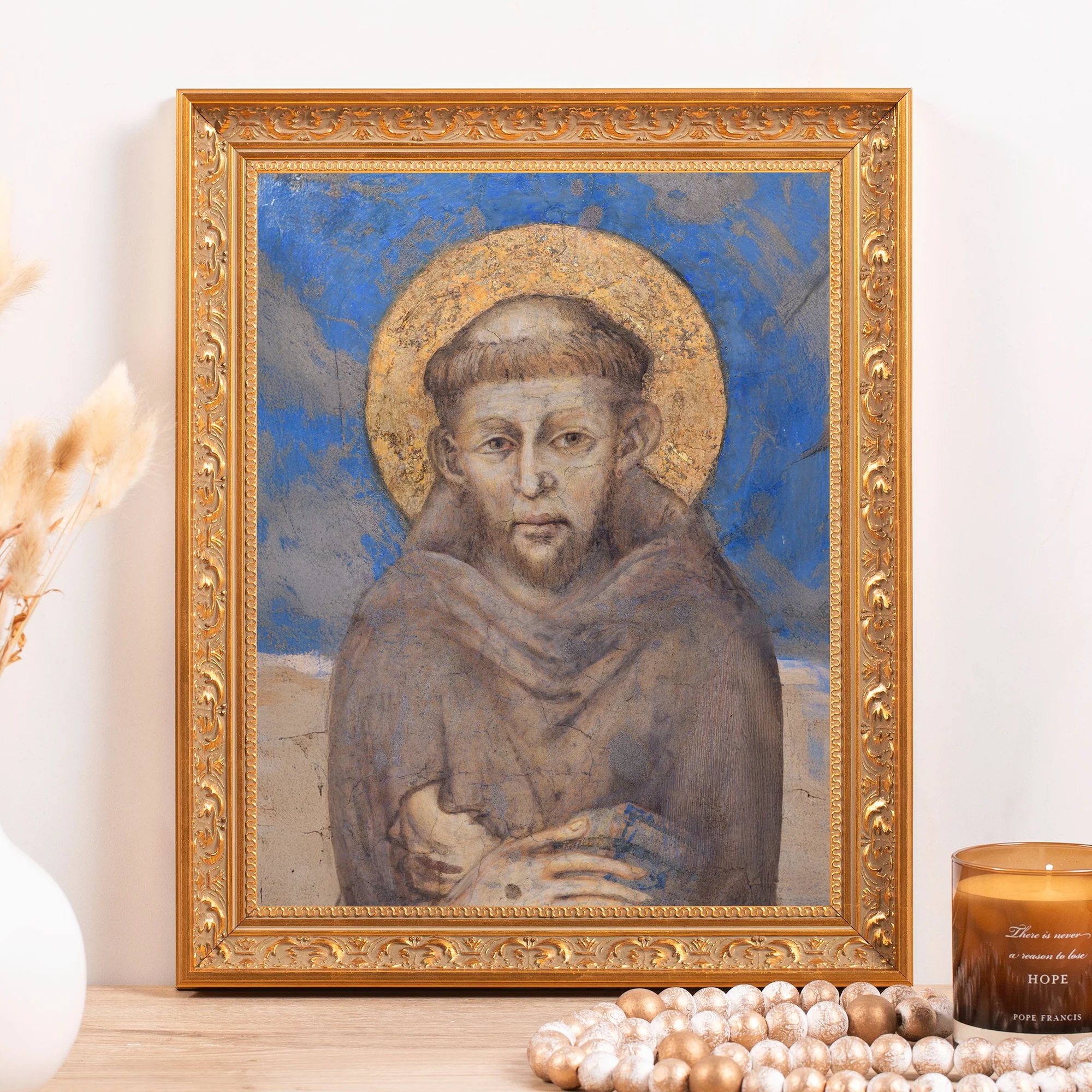 Detail of Cimabue's St. Francis Framed Canvas - Sacred Classics Collection