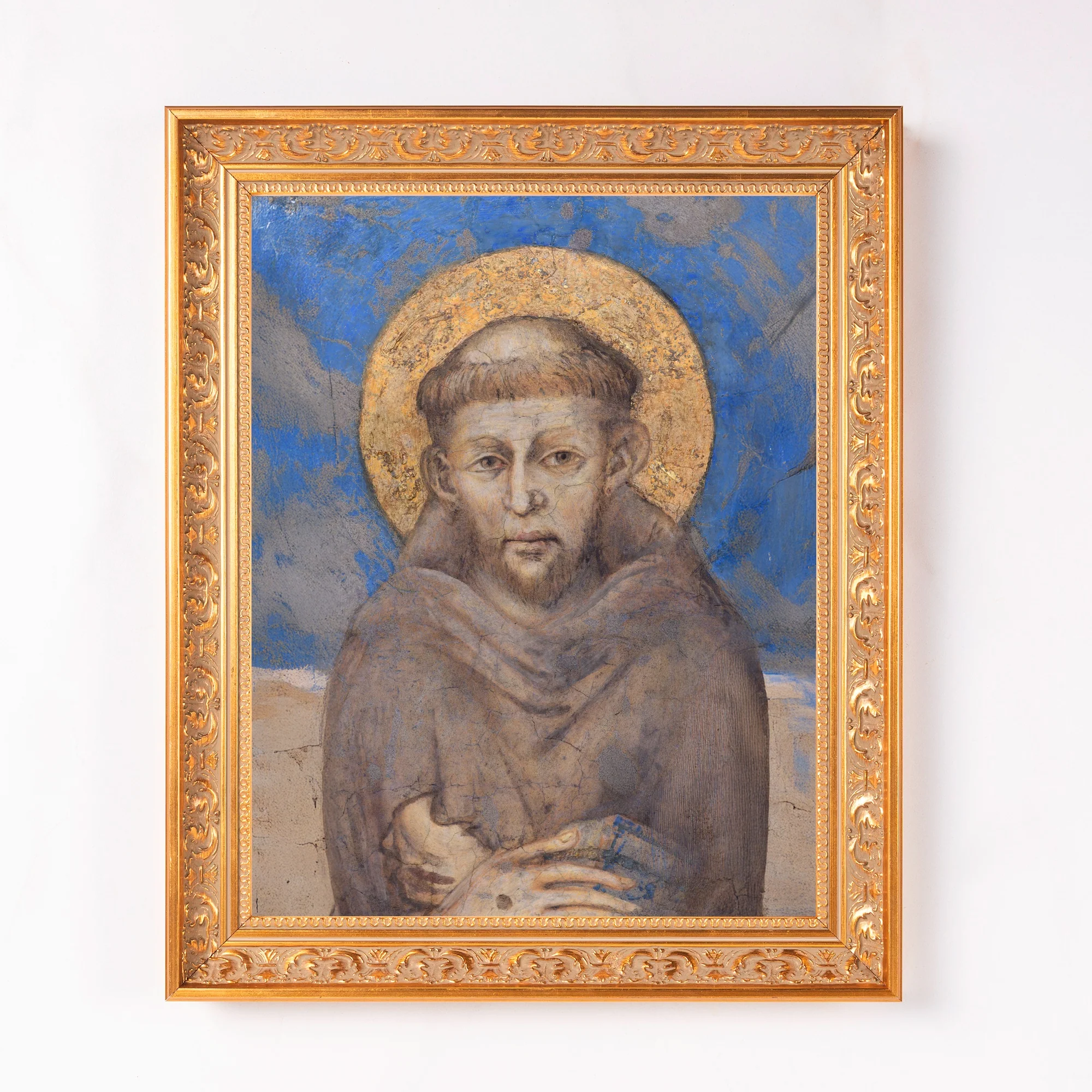 Detail of Cimabue's St. Francis Framed Canvas - Sacred Classics Collection - Image 2
