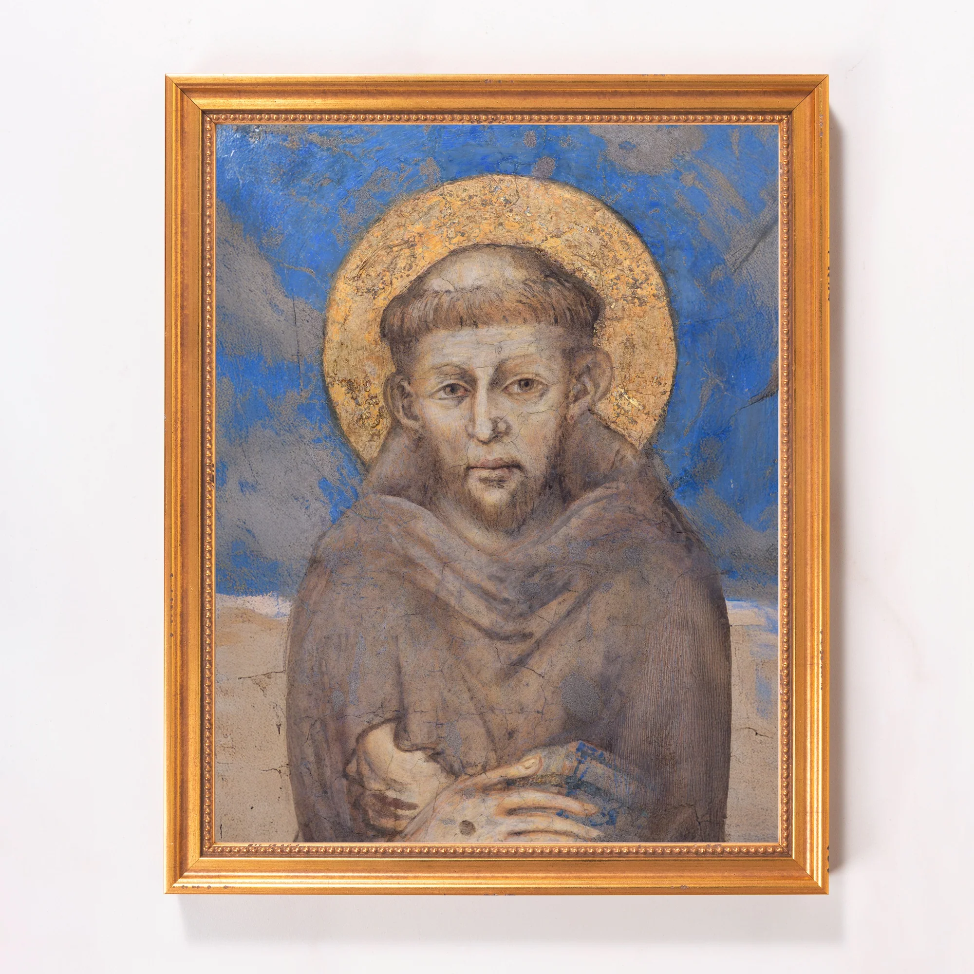 Detail of Cimabue's St. Francis Framed Canvas - Sacred Classics Collection - Image 5