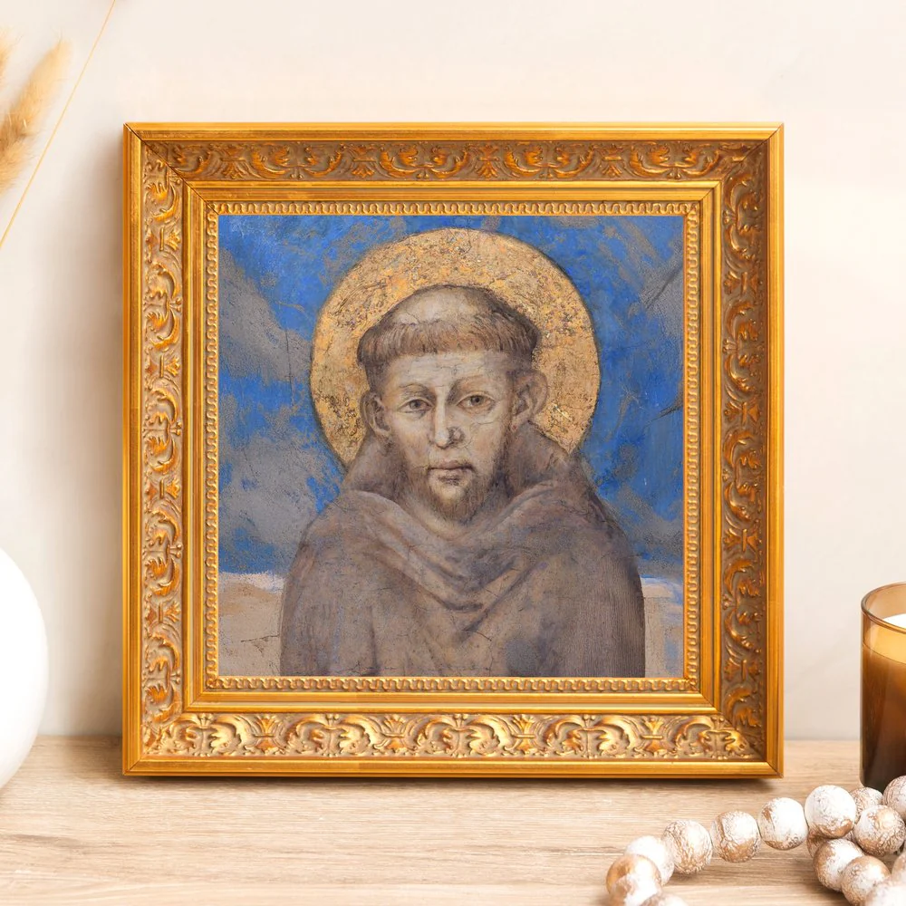 Detail of Cimabue's St. Francis Framed Canvas - Sacred Mini Collection