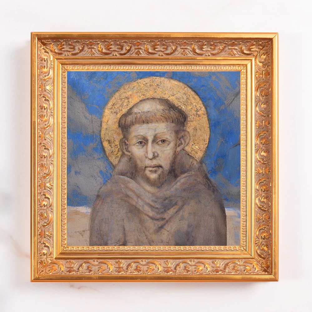 Detail of Cimabue's St. Francis Framed Canvas - Sacred Mini Collection - Image 2