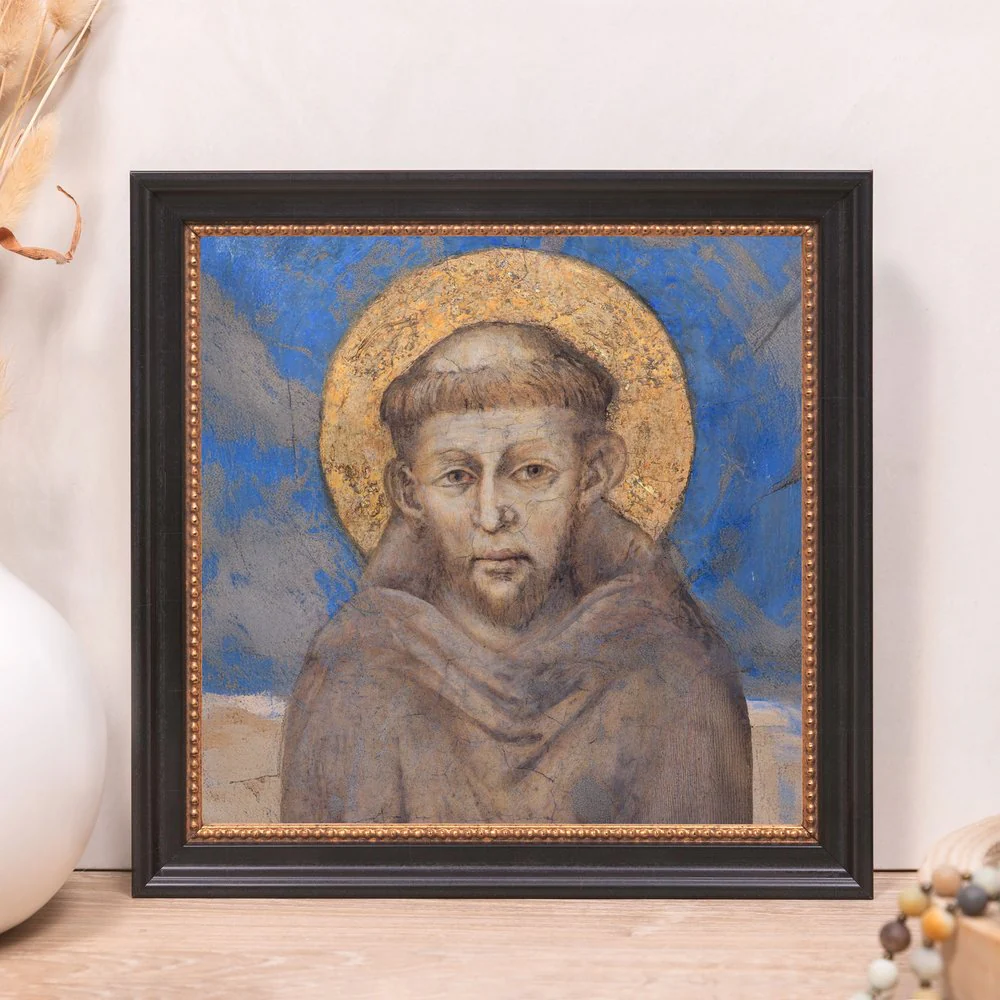 Detail of Cimabue's St. Francis Framed Canvas - Sacred Mini Collection - Image 5