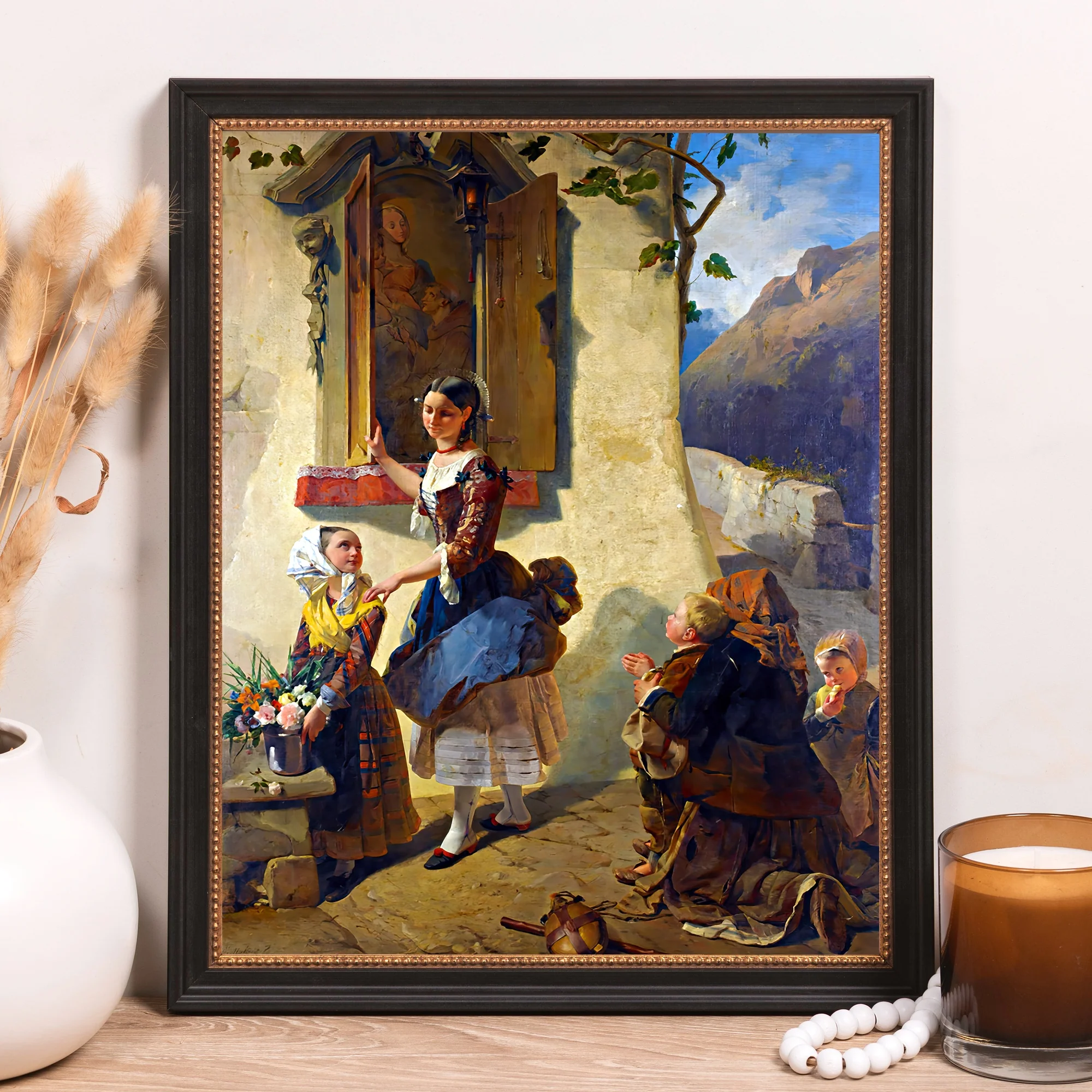 Devotion to an Image of the Virgin Mary Framed Canvas - Sacred Classics Collection - Image 10