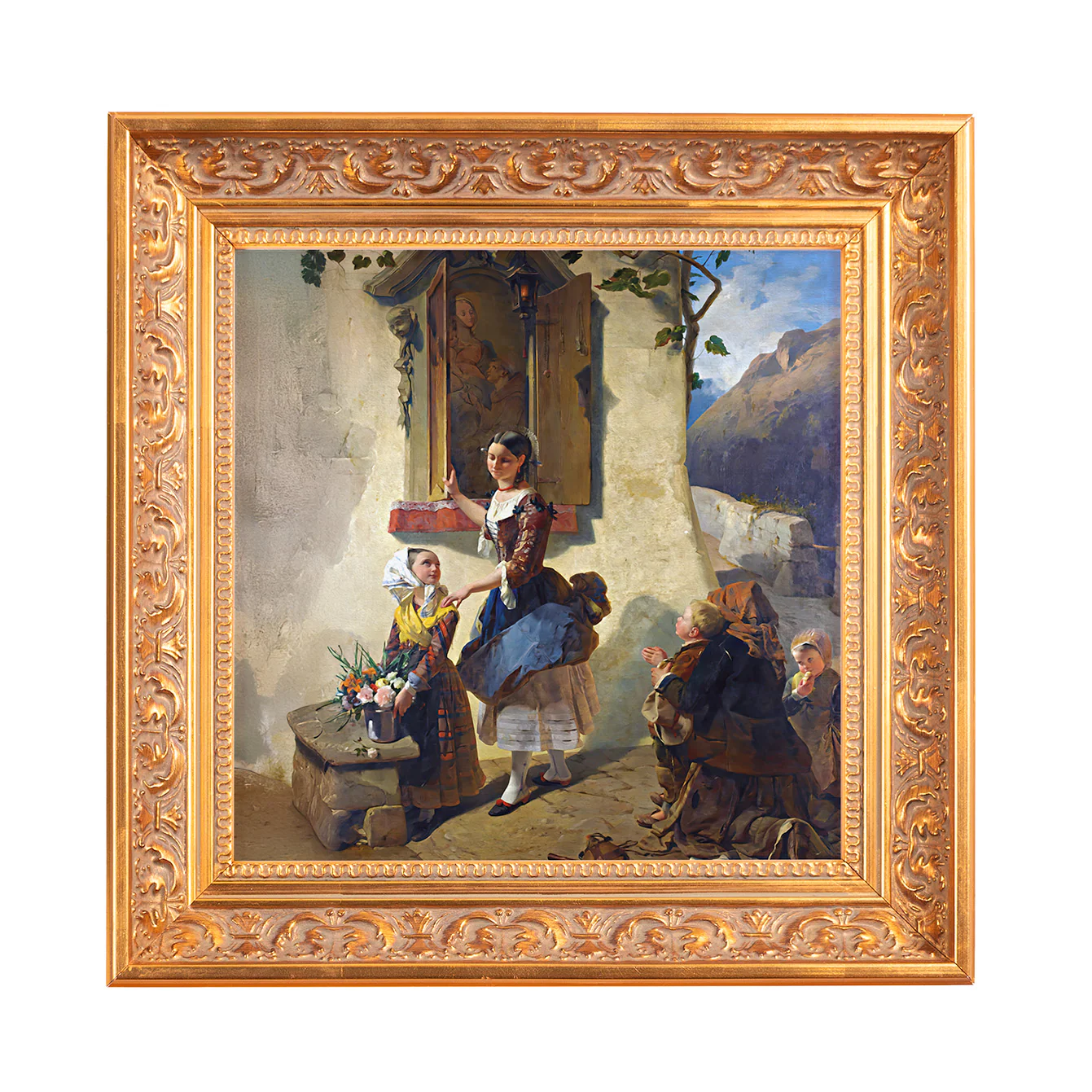 Devotion to an Image of the Virgin Mary Framed Canvas - Sacred Mini Collection - Image 3