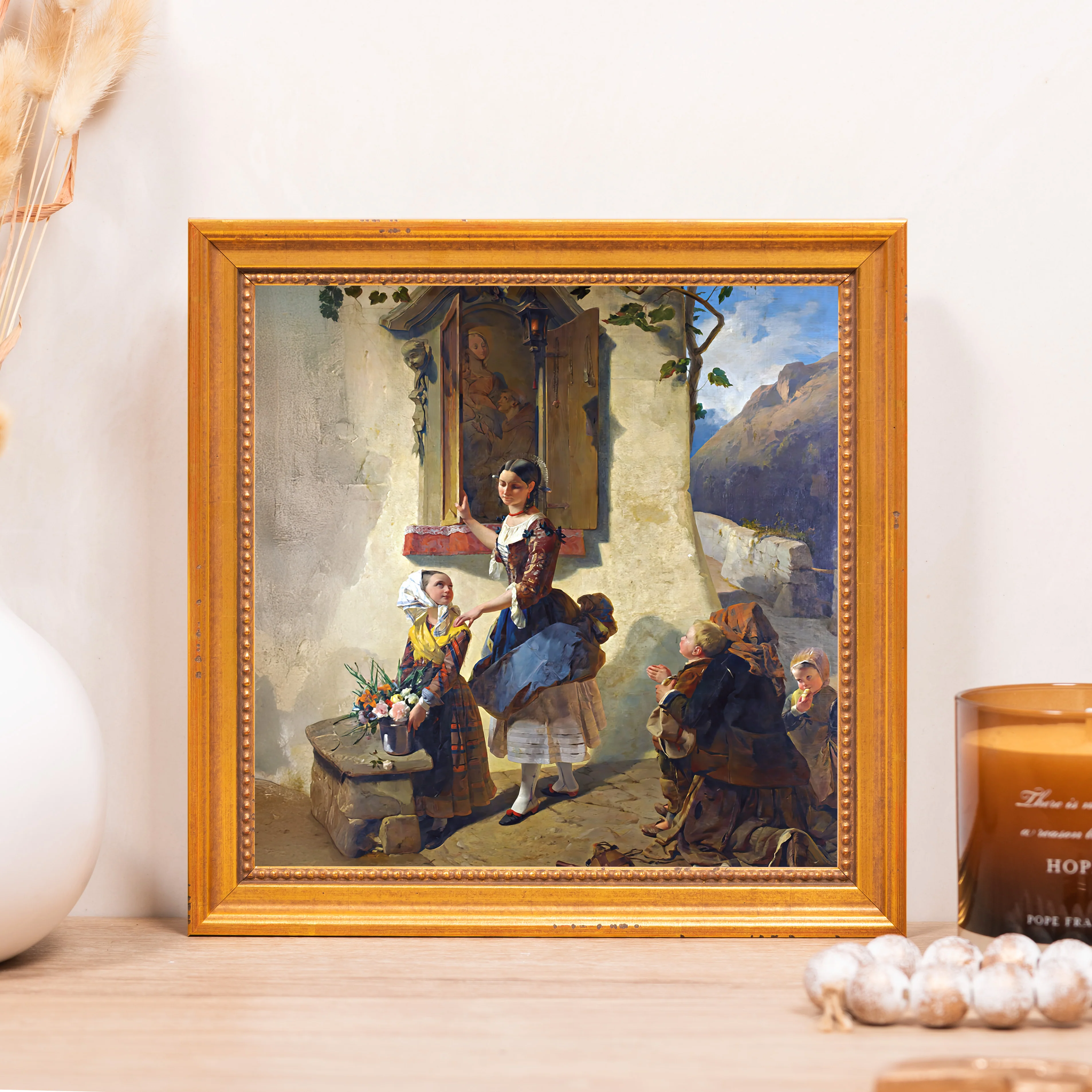 Devotion to an Image of the Virgin Mary Framed Canvas - Sacred Mini Collection - Image 5