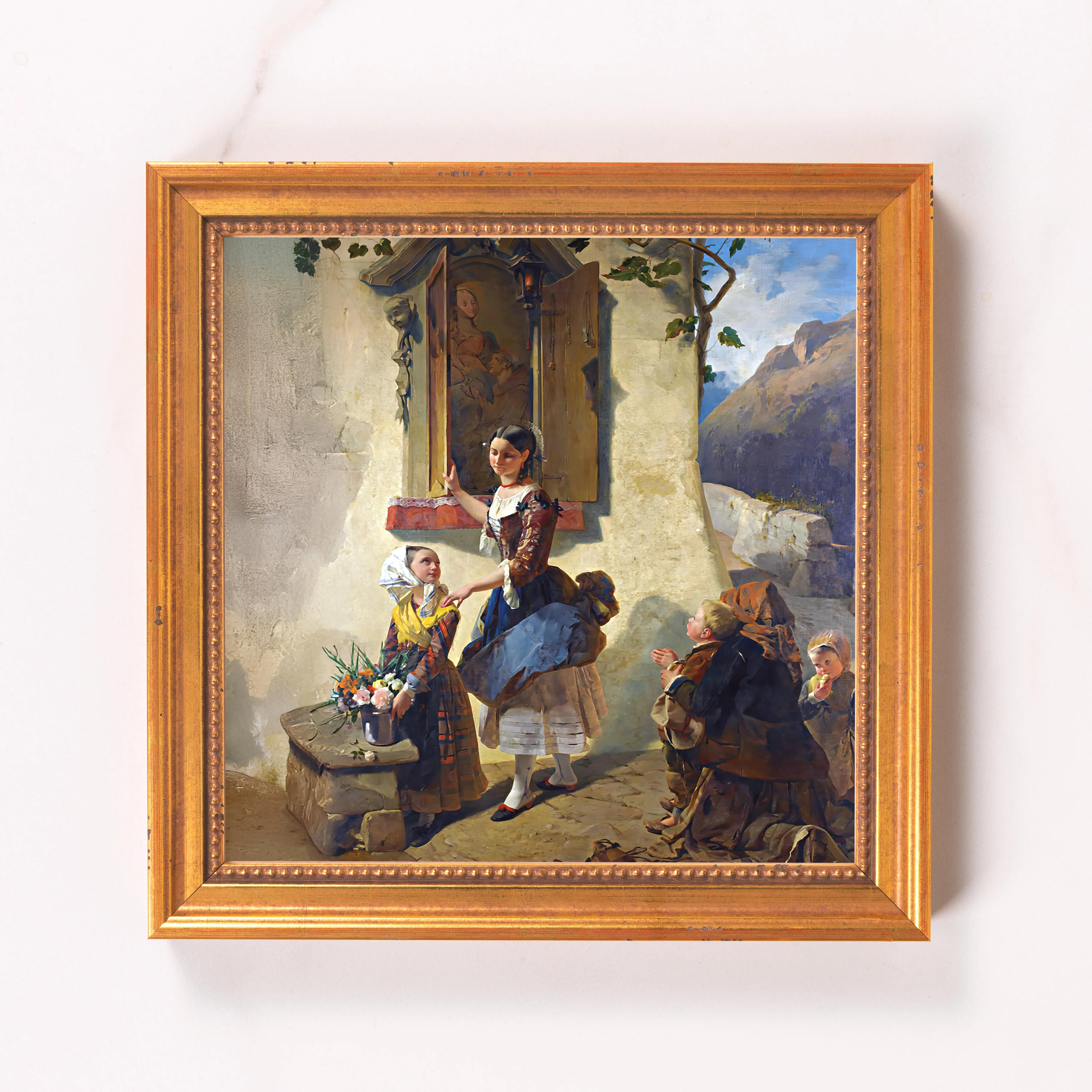 Devotion to an Image of the Virgin Mary Framed Canvas - Sacred Mini Collection - Image 6