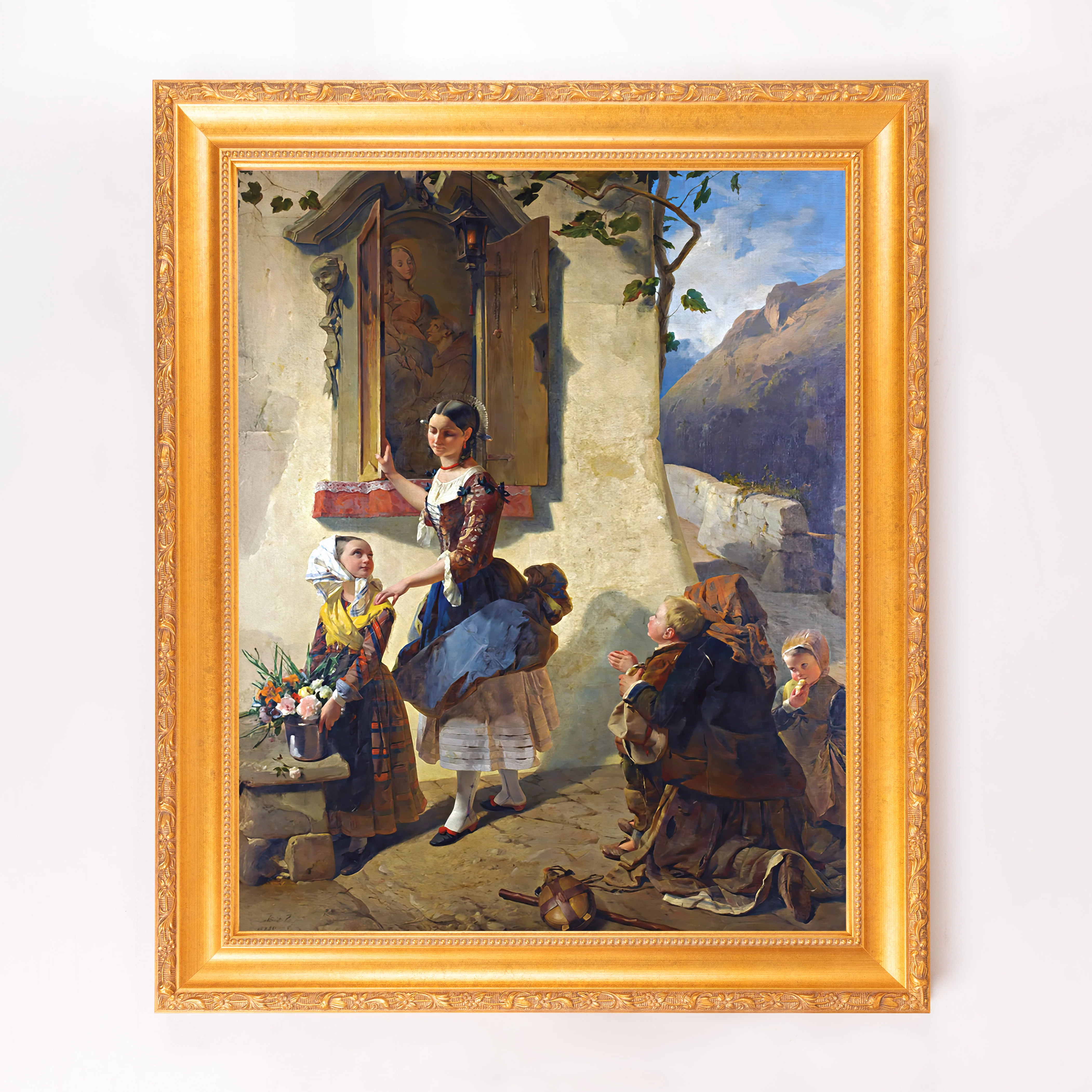 Devotion to an Image of the Virgin Mary Framed Canvas - Sacred Signature Collection - Image 10