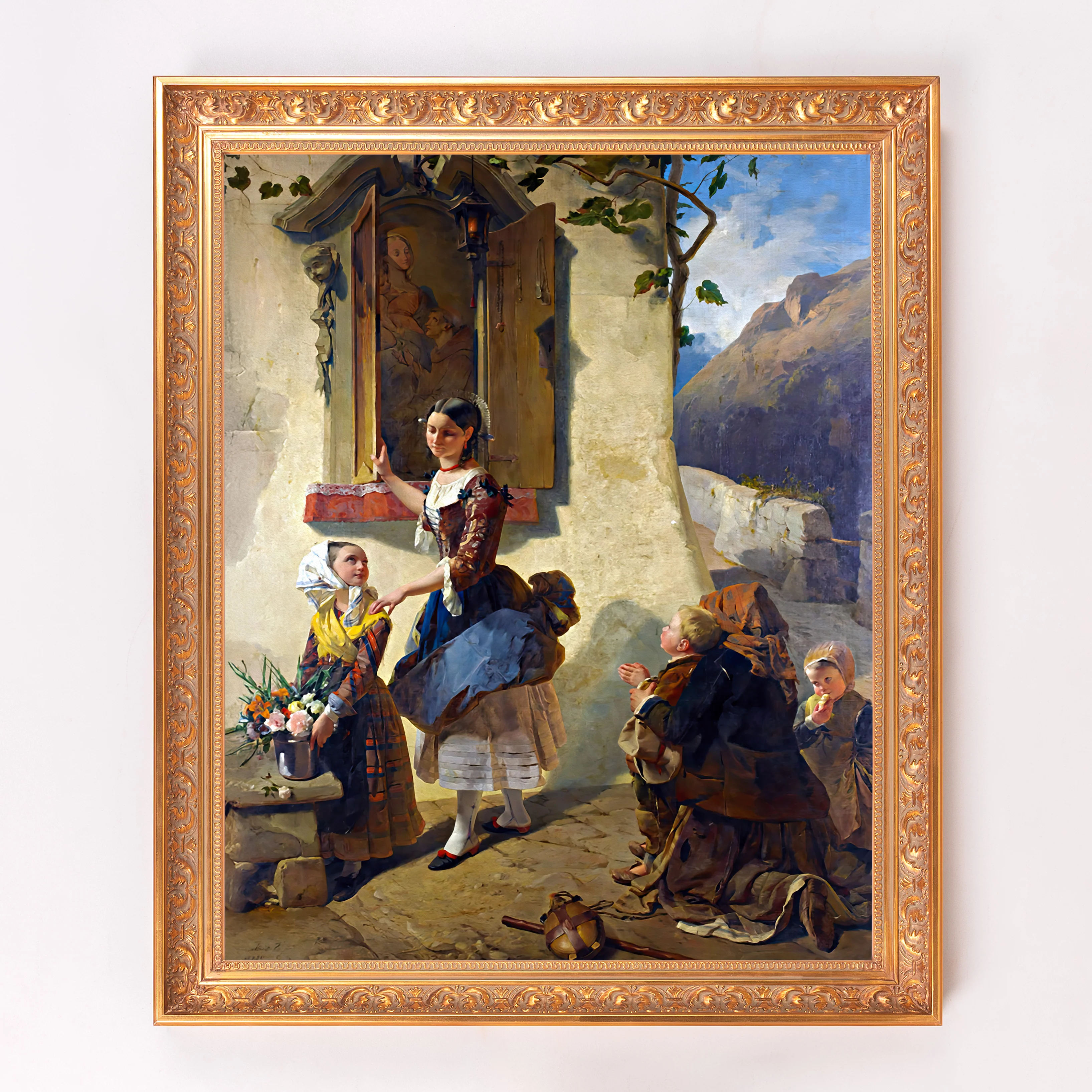 Devotion to an Image of the Virgin Mary Framed Canvas - Sacred Signature Collection - Image 8