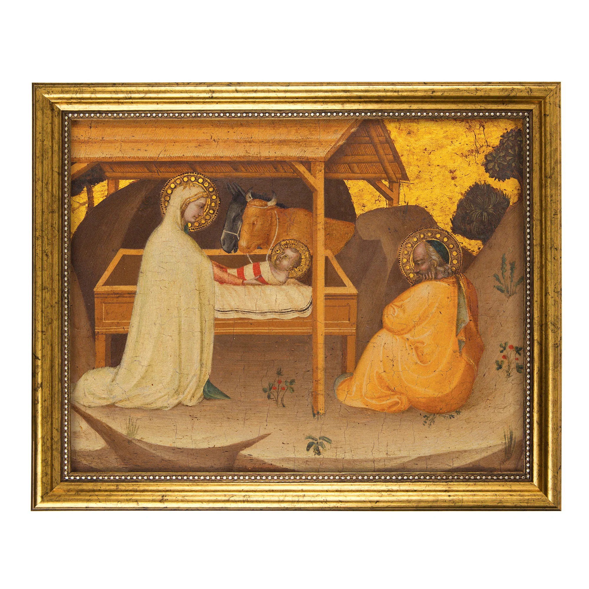 di Simone Nativity Antique Gold Framed Print - 8" x 10" - Image 2