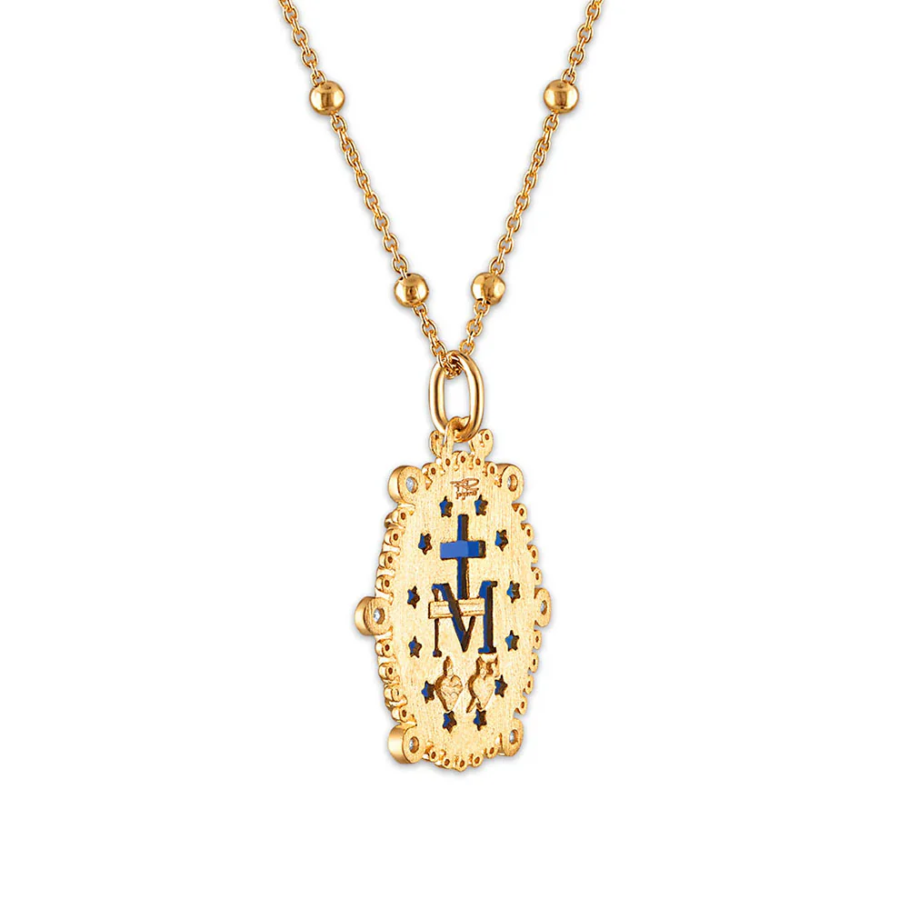 Diamond Accent Miraculous Mary Stone Cameo Necklace - Image 10