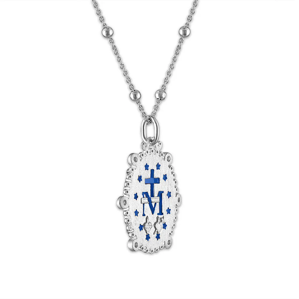 Diamond Accent Miraculous Mary Stone Cameo Necklace - Image 7