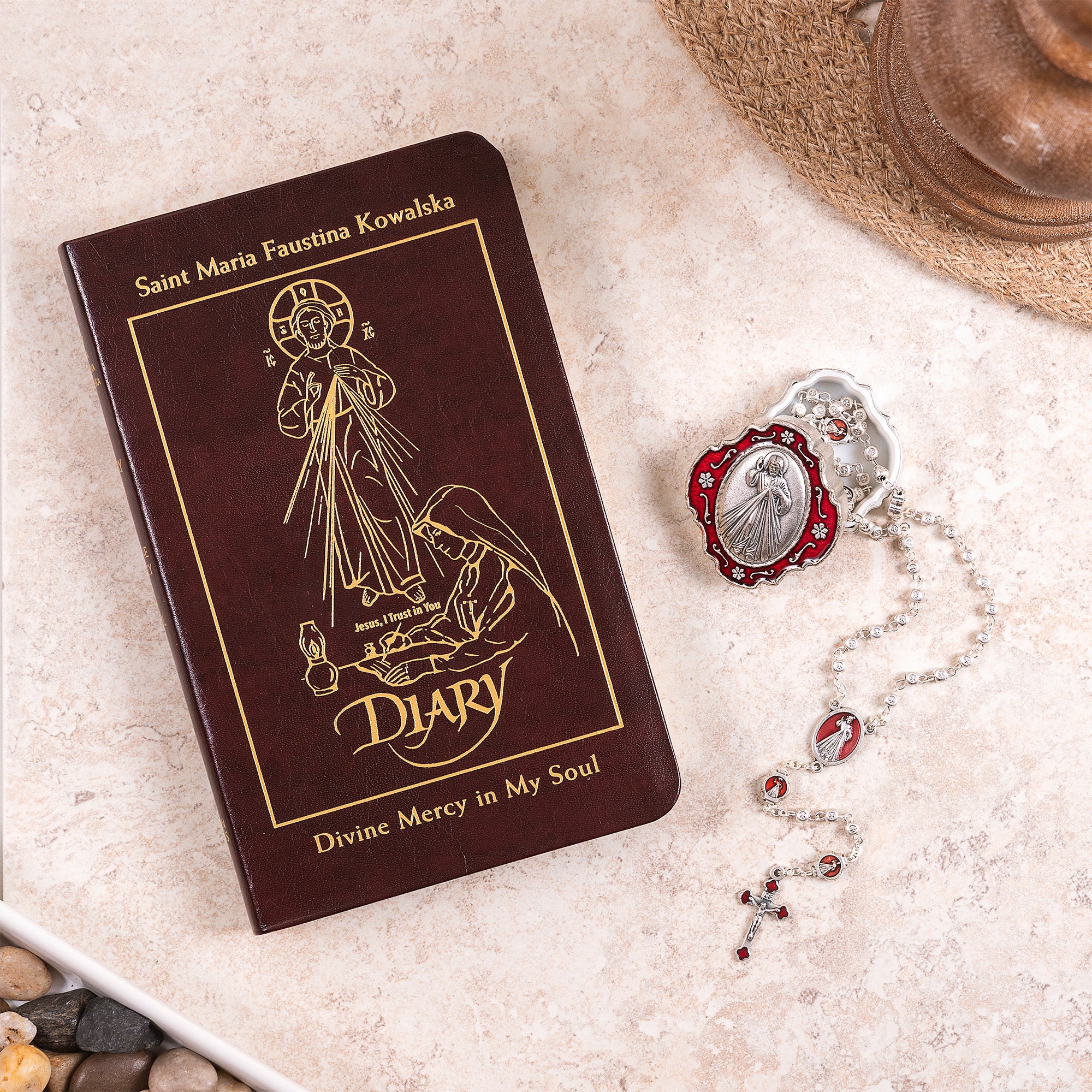 Diary of Saint Maria Faustina Kowalska - Divine Mercy in My Soul & Divine Mercy Rosary with Red Enamel Box (2 Gift Set) - Image 2