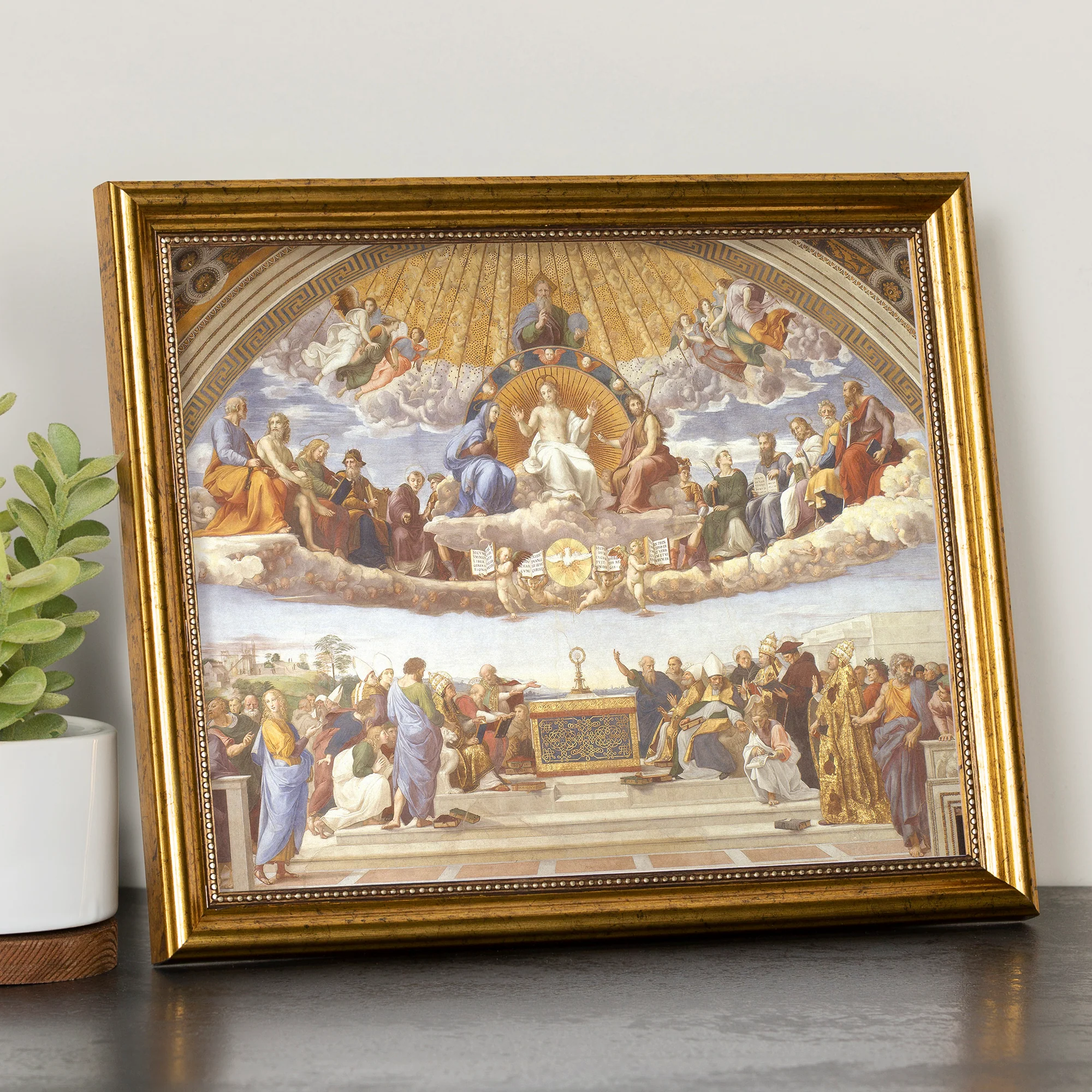 Disputation of the Holy Sacrament Antique Gold Framed Print - Multiple Sizes