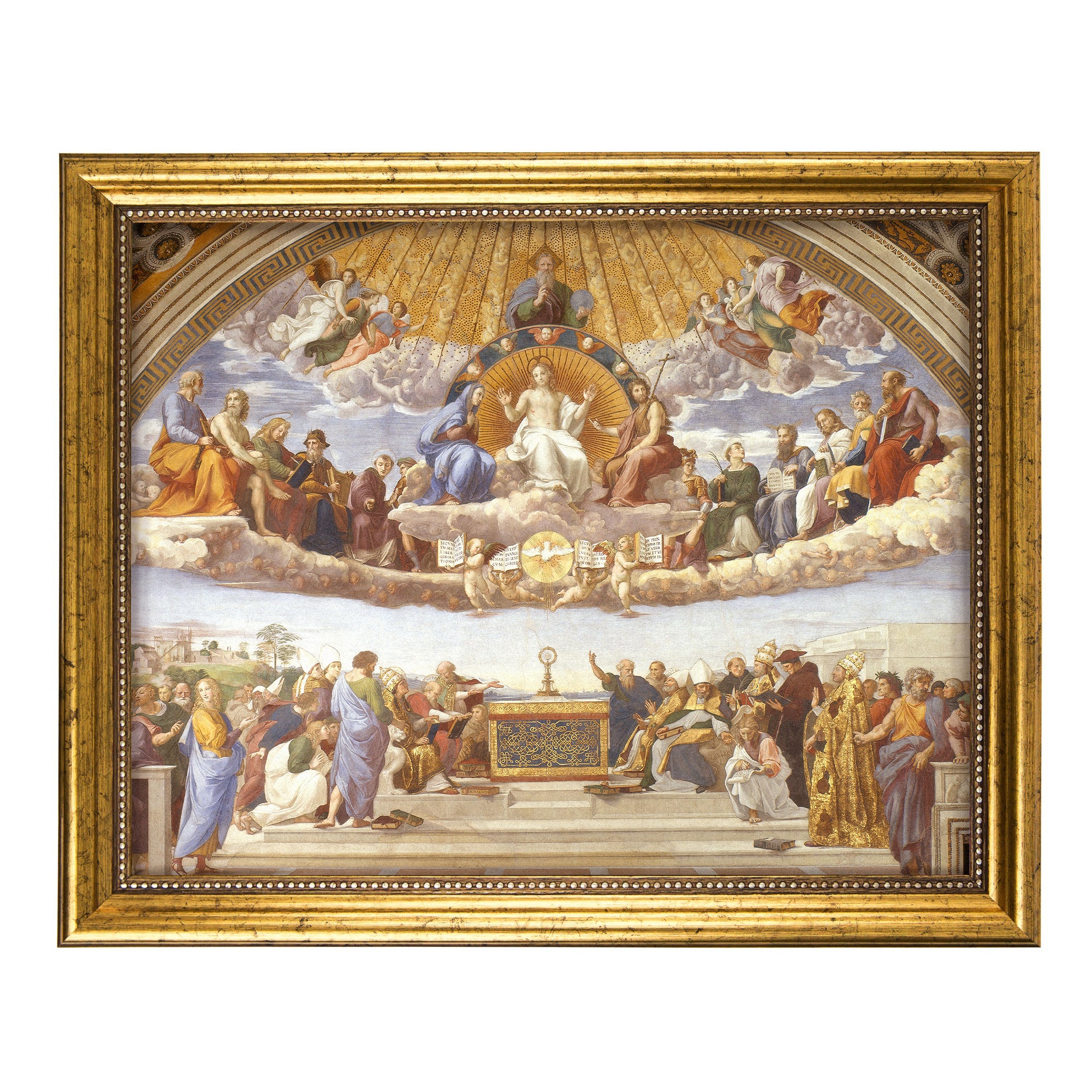 Disputation of the Holy Sacrament Antique Gold Framed Print - Multiple Sizes - Image 2
